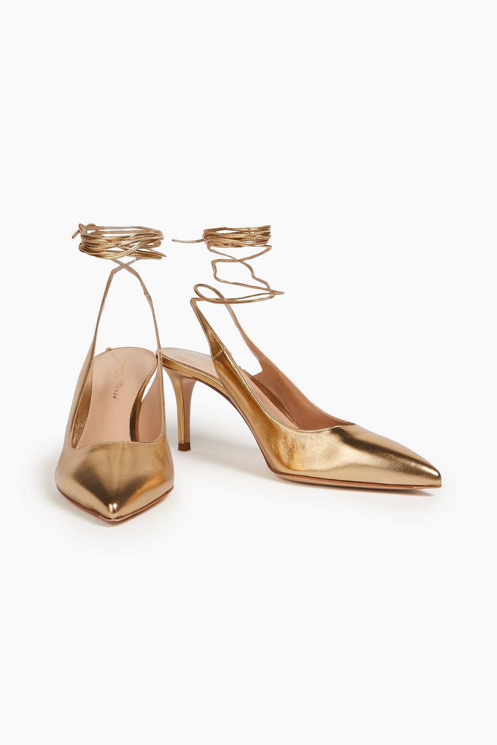 GIANVITO ROSSI Irene 70 metallic leather pumps
