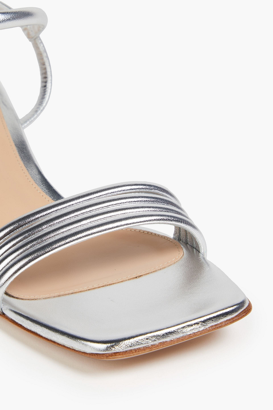 Gianvito Rossi G32255 Napa Silk Sandals In Silber