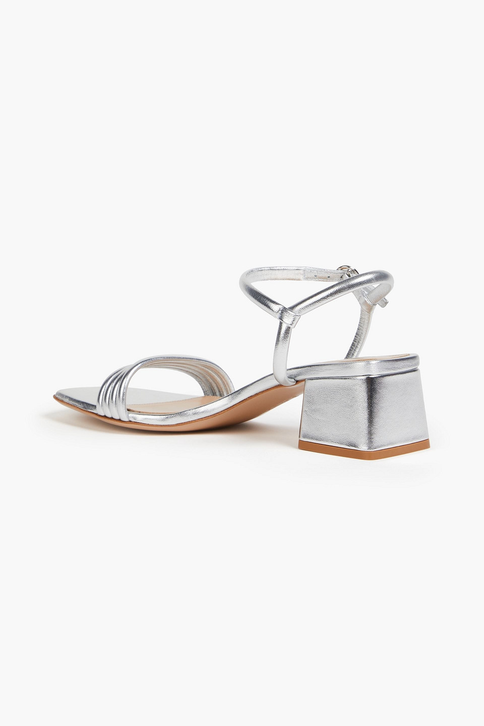 Gianvito Rossi G32255 Napa Silk Sandals In Silber