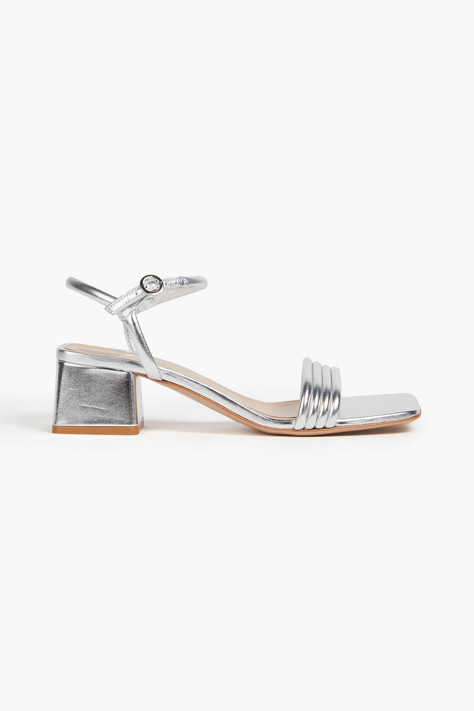 Gianvito Rossi G32255 Napa Silk Sandals In Silber