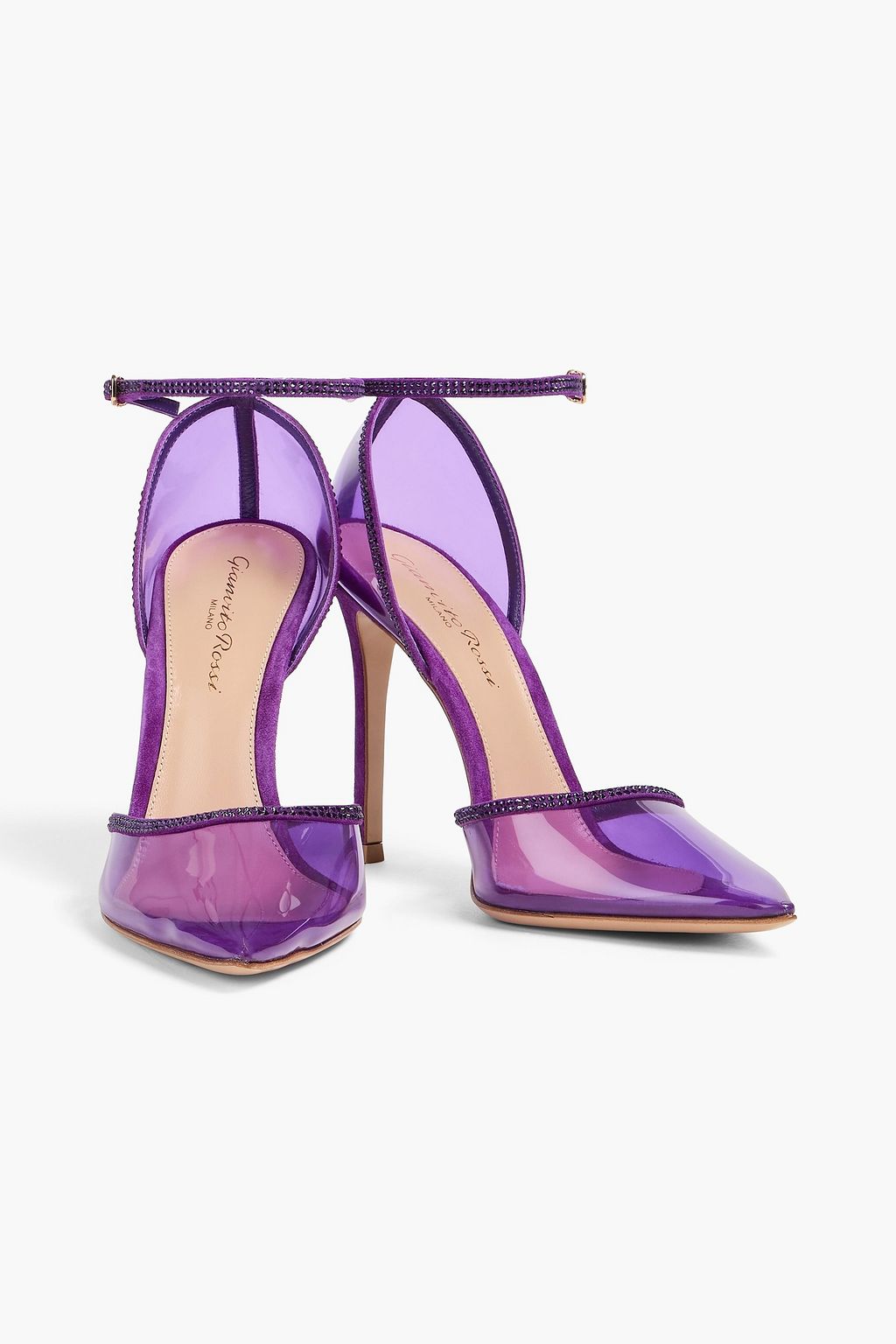 GIANVITO ROSSI Crystal-embellished PVC pumps