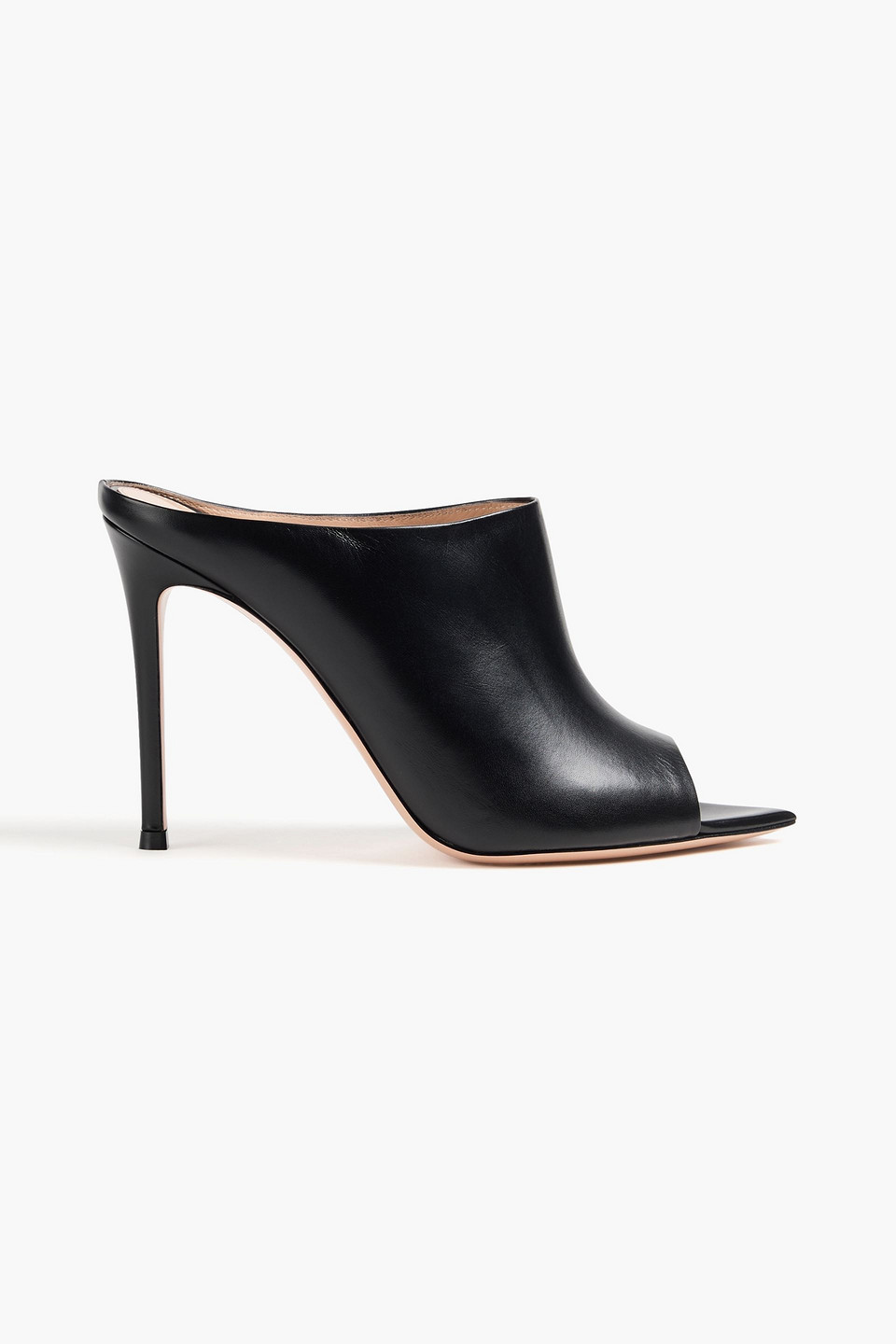 Gianvito Rossi Clear Stripe Stiletto Mule Sandals In Black