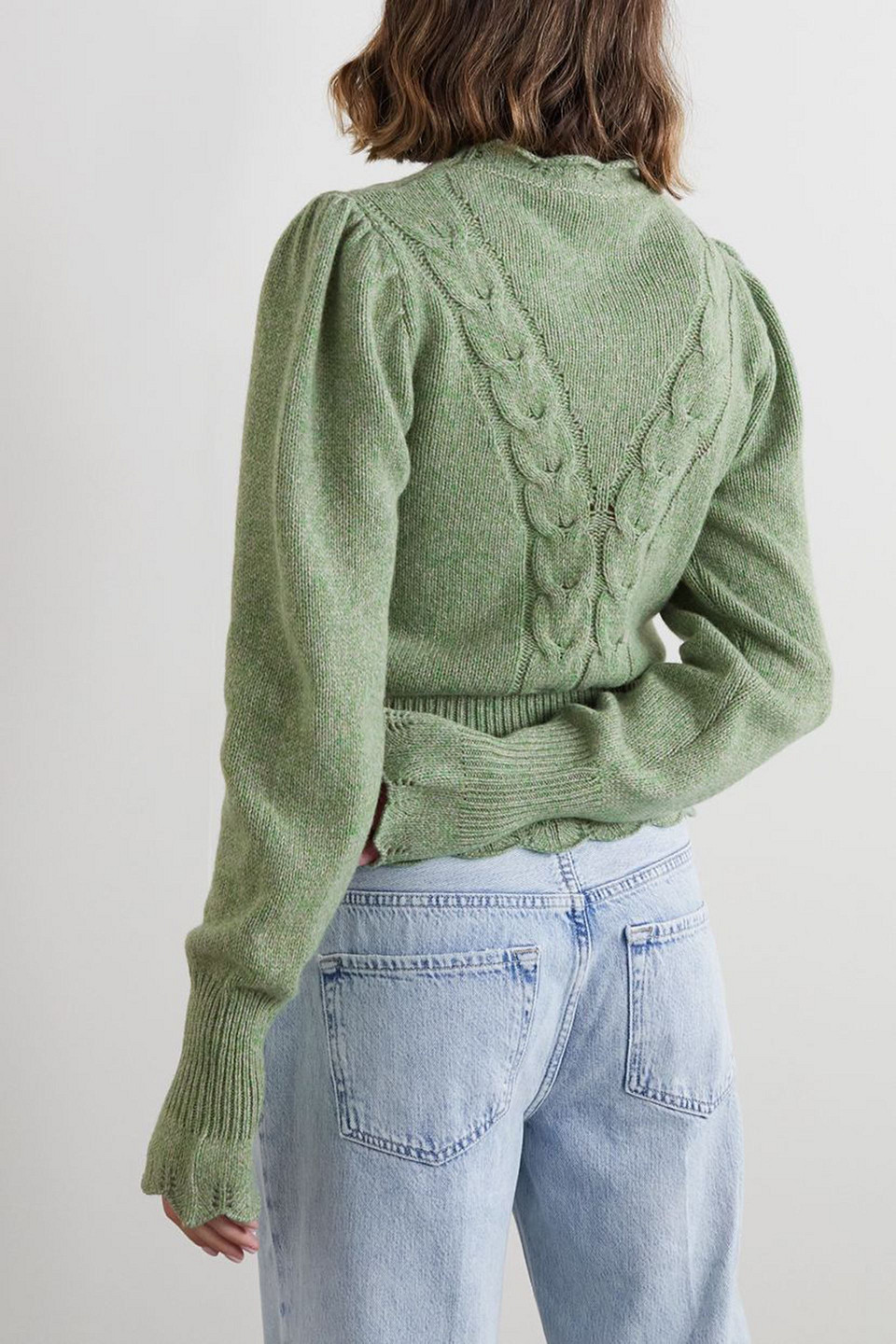 HANNAH HERITAGE CABLE-KNIT MERINO WOOL AND CASHMERE-BLEND SWEATER