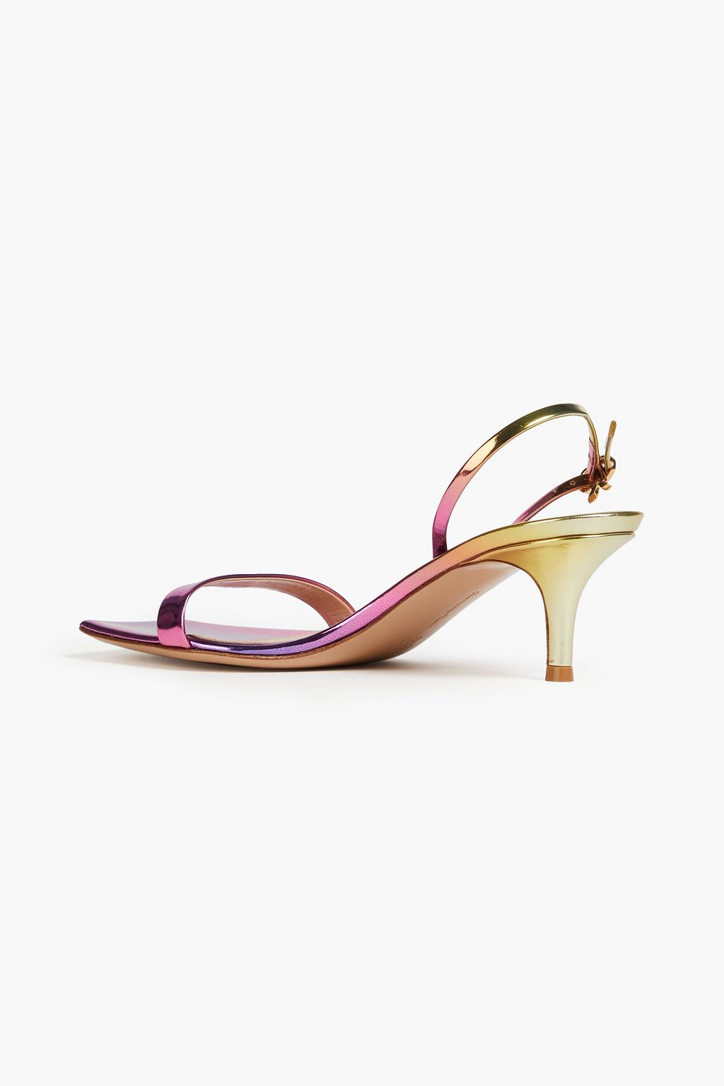 GIANVITO ROSSI صندل من الجلد بلون معدني متدرّج