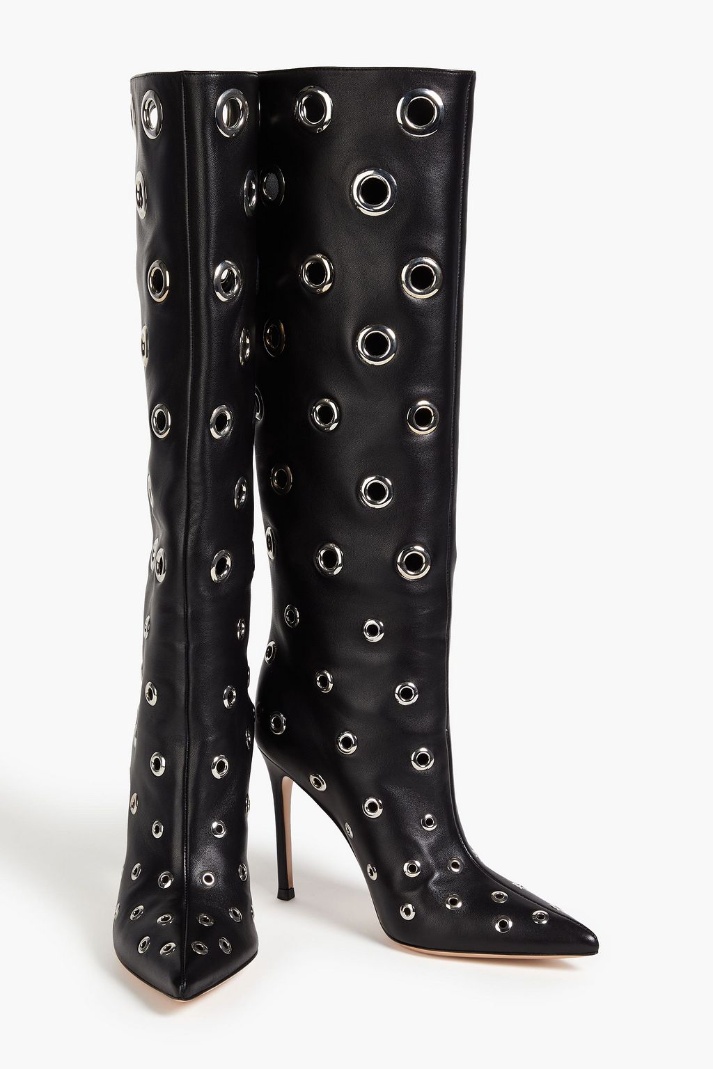GIANVITO ROSSI Lydia eyelet-embellished leather knee boots