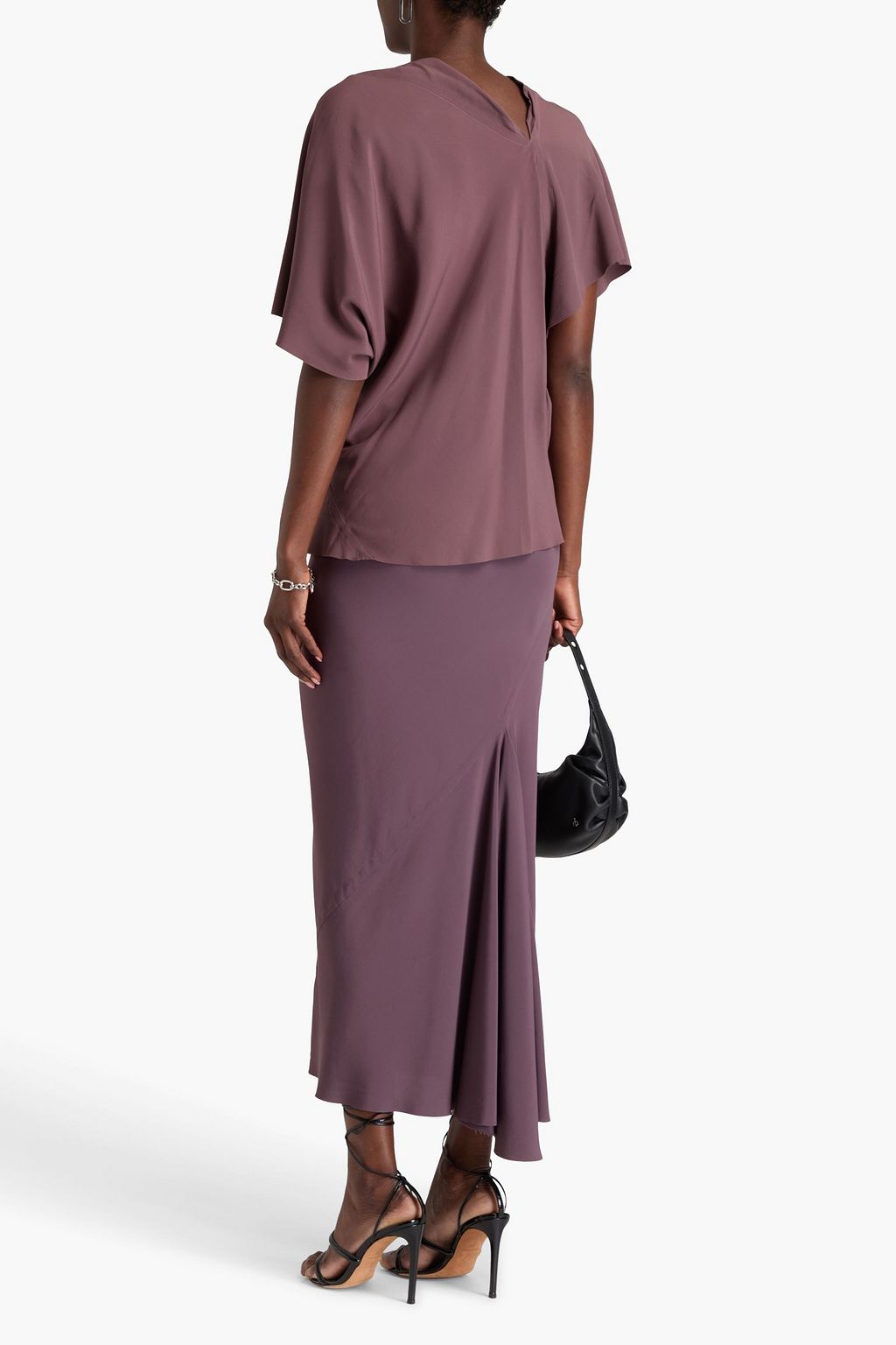 RICK OWENS Draped crepe top