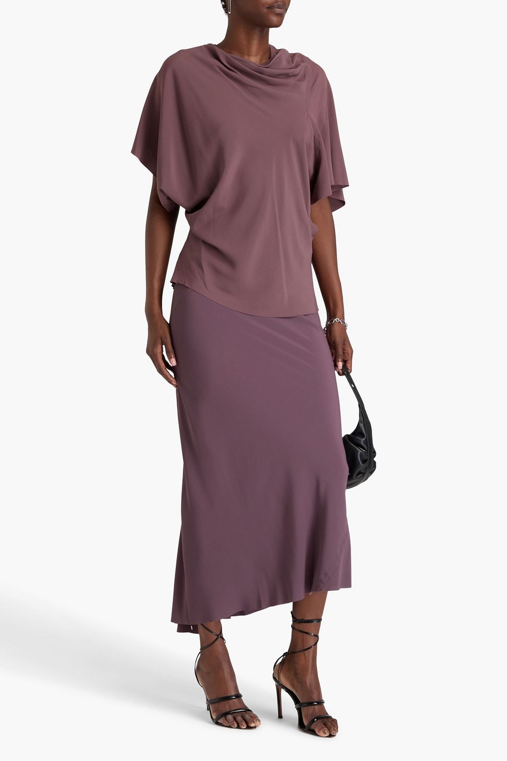 RICK OWENS Draped crepe top