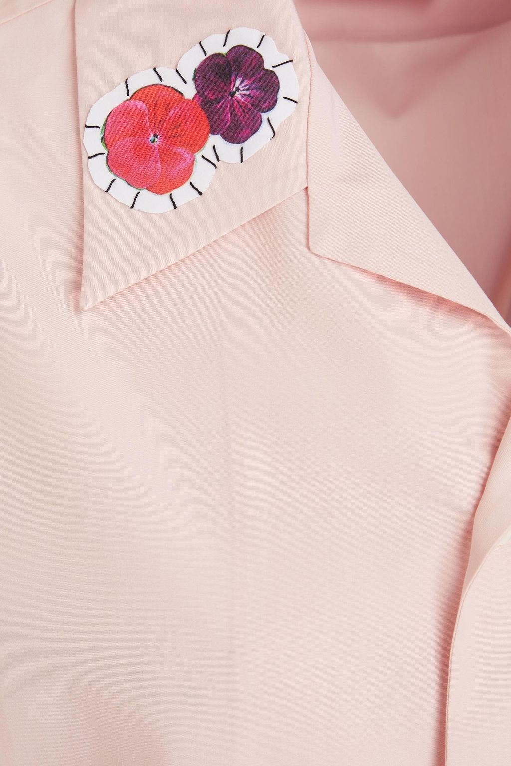 MARNI Embroidered floral-print cotton-poplin shirt