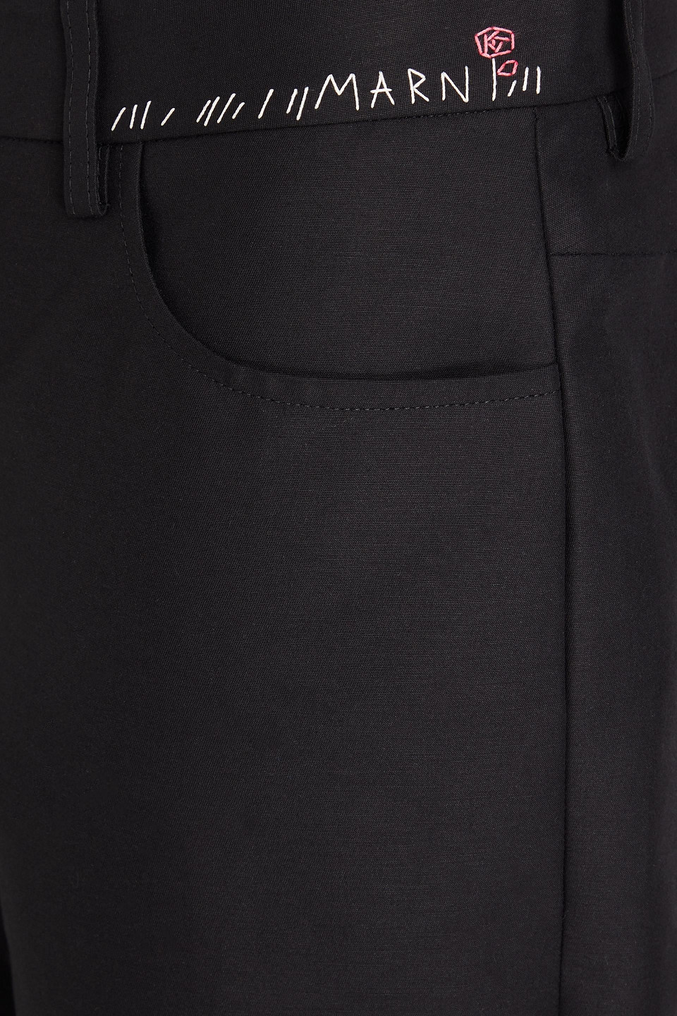 Marni Cotton Flared Pants In Black