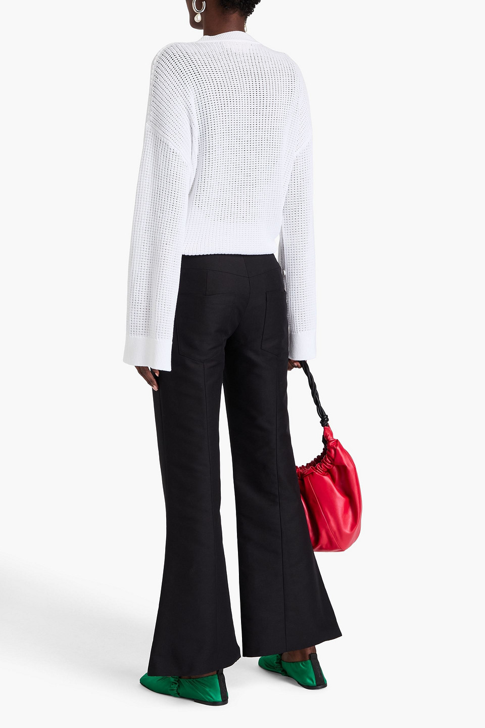 Marni Cotton Flared Pants In Black