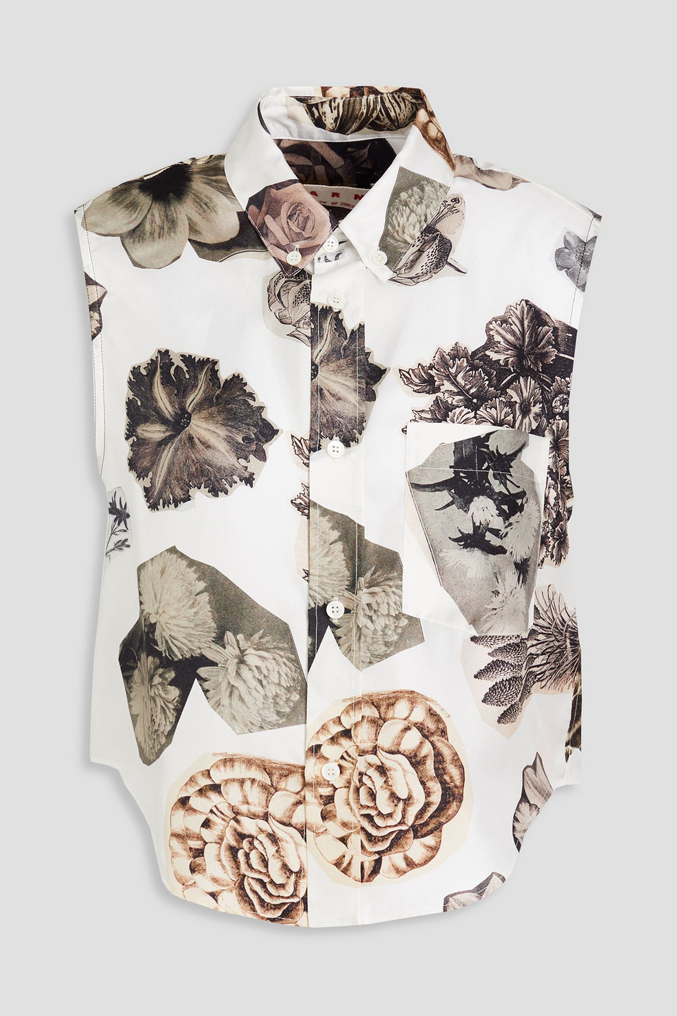 Marni - Floral-print silk-twill shirt - White - IT 42
