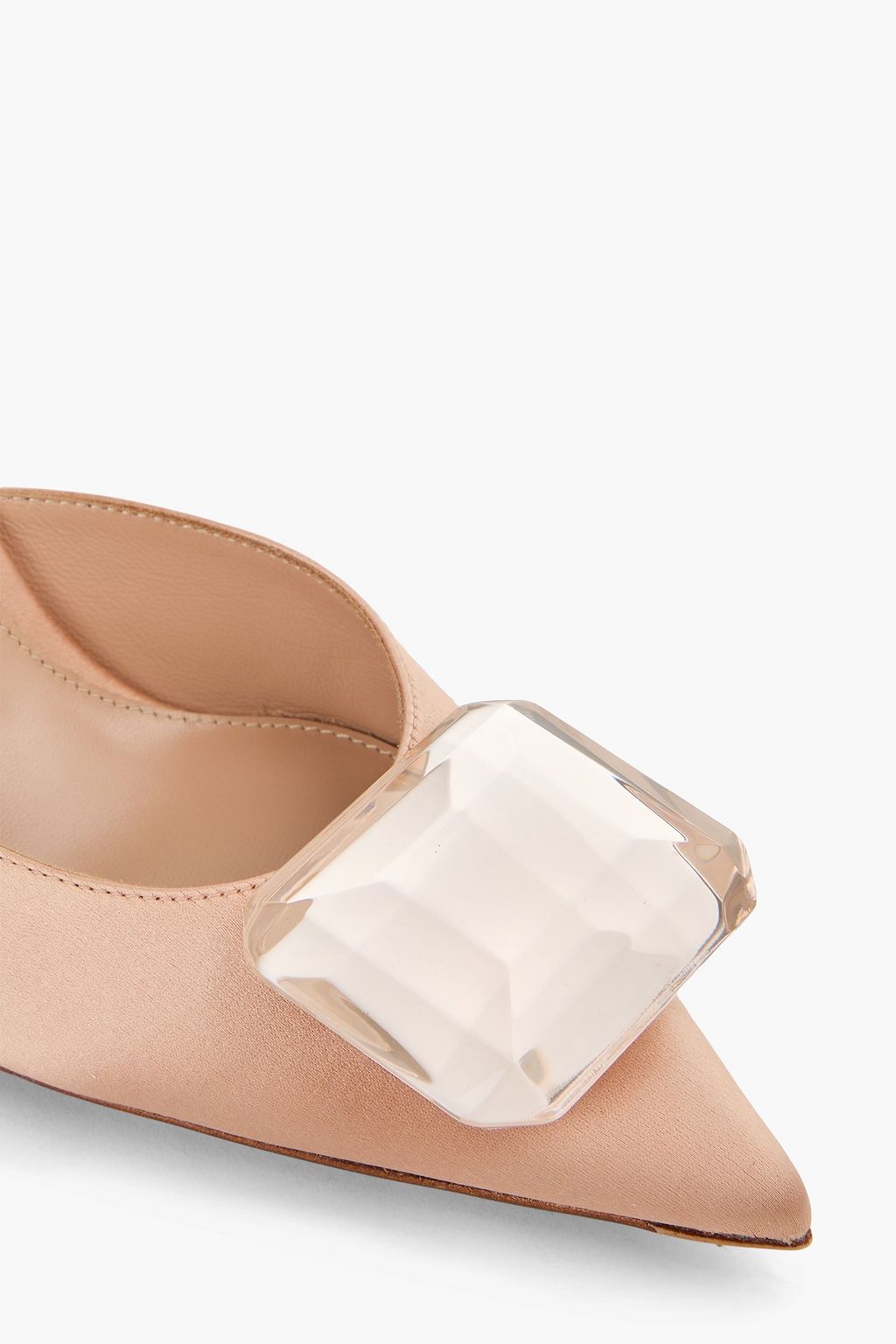GIANVITO ROSSI 85 crystal-embellished satin mules