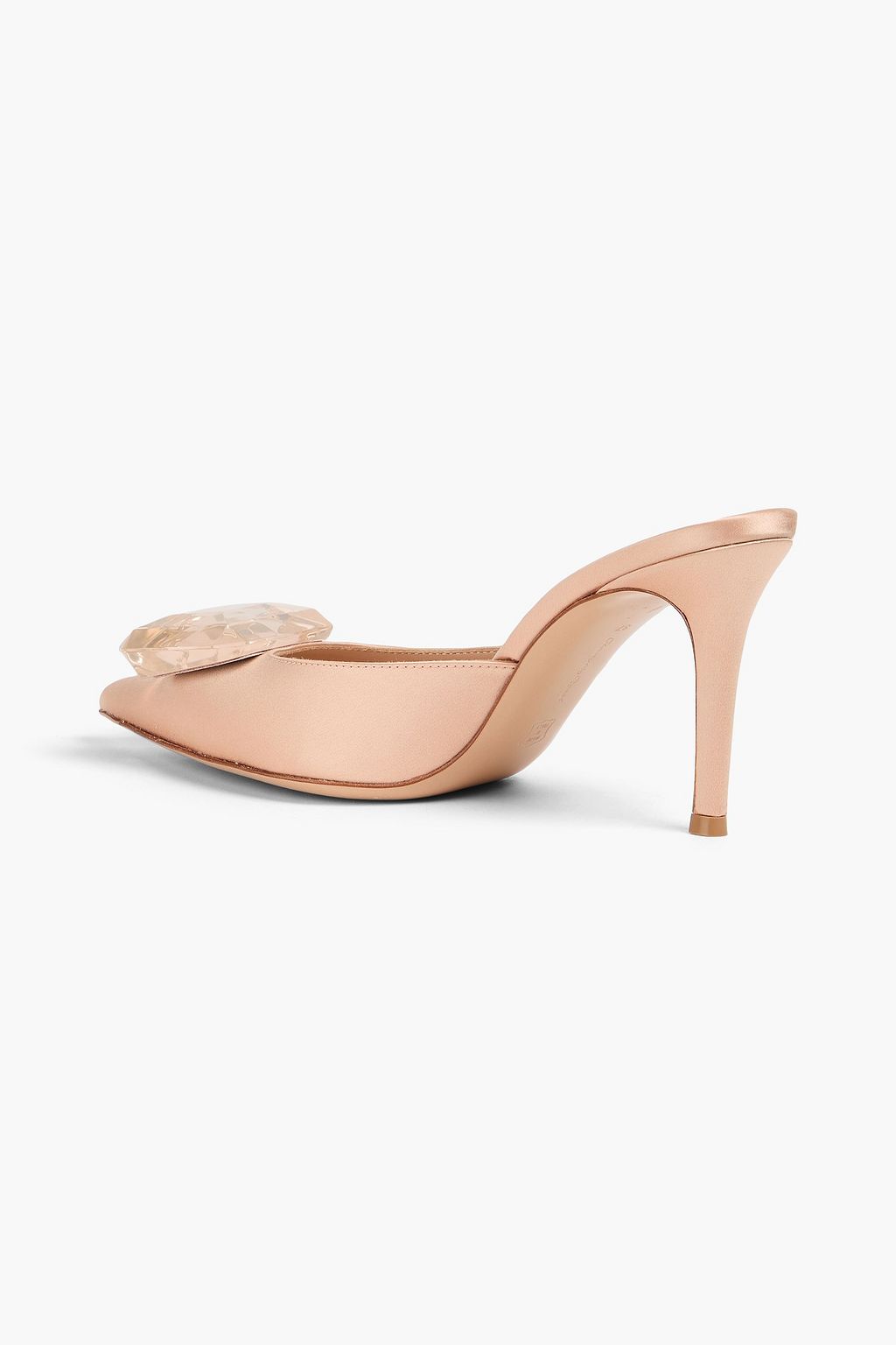 GIANVITO ROSSI 85 crystal-embellished satin mules