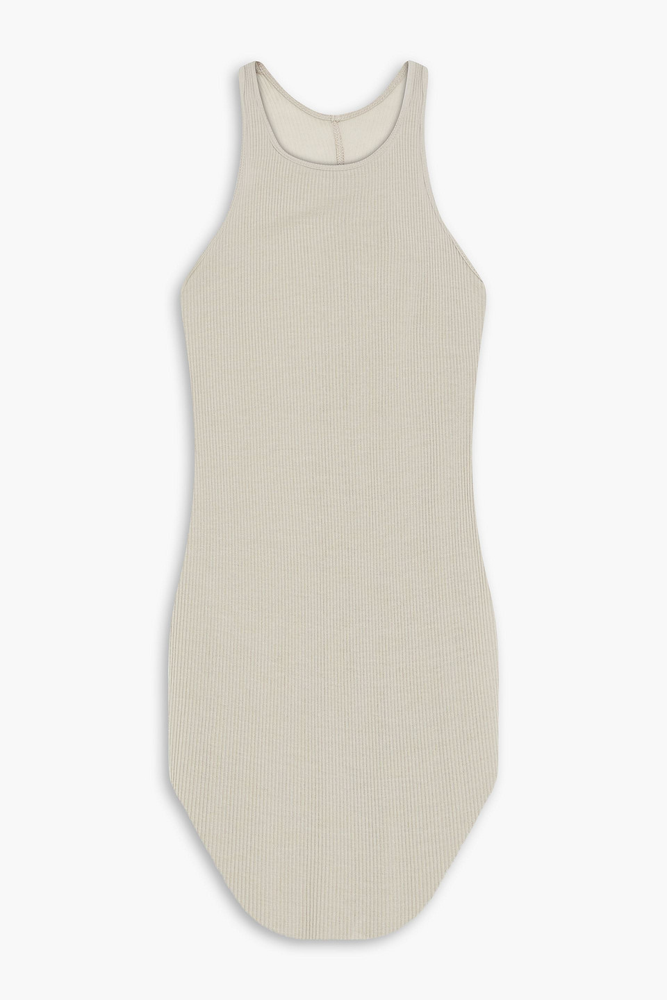 Rick Owens Ribbed Jersey Tank In Stone