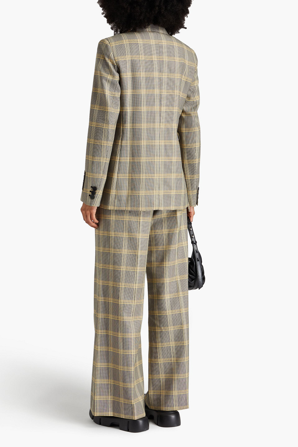 Marni Checked Wool-blend Blazer In Black