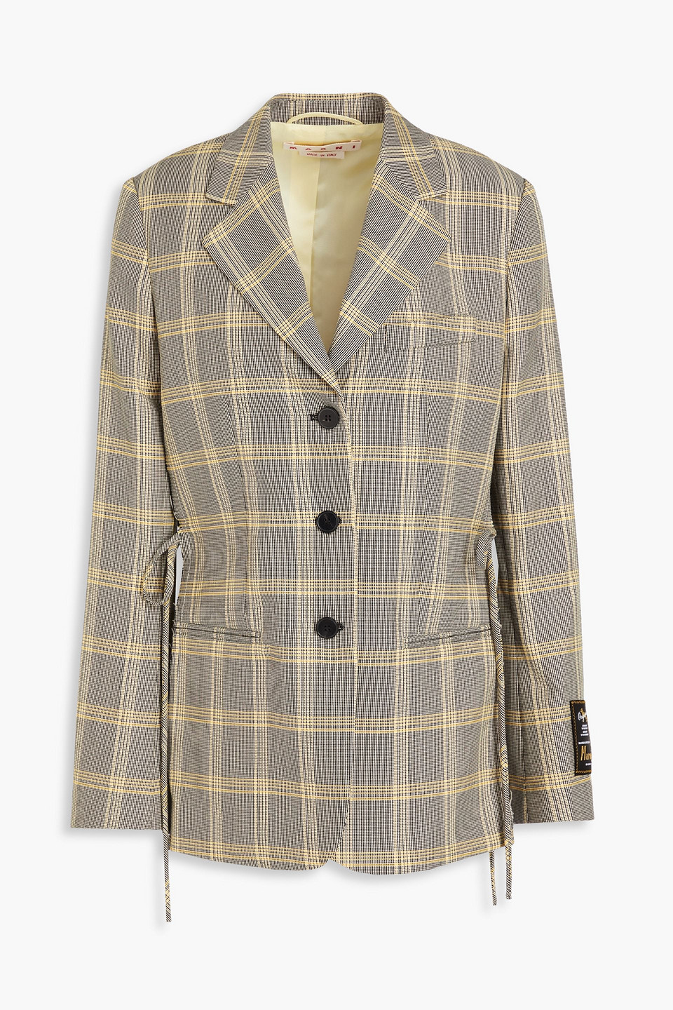 Marni Checked Wool-blend Blazer In Black