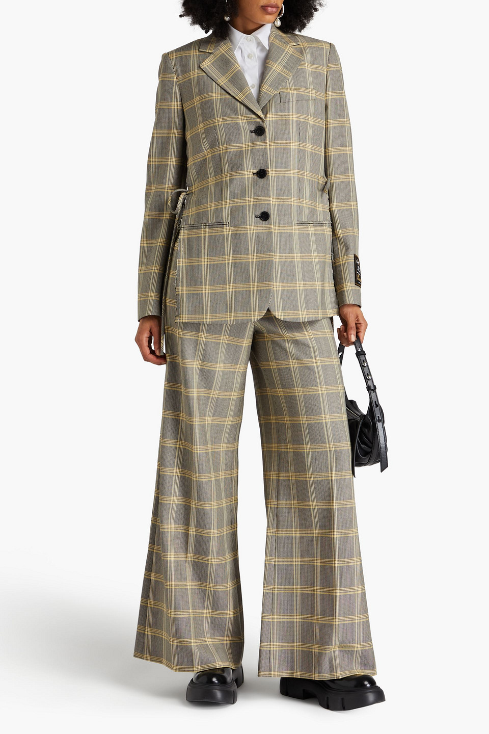 Marni Checked Wool-blend Blazer In Black