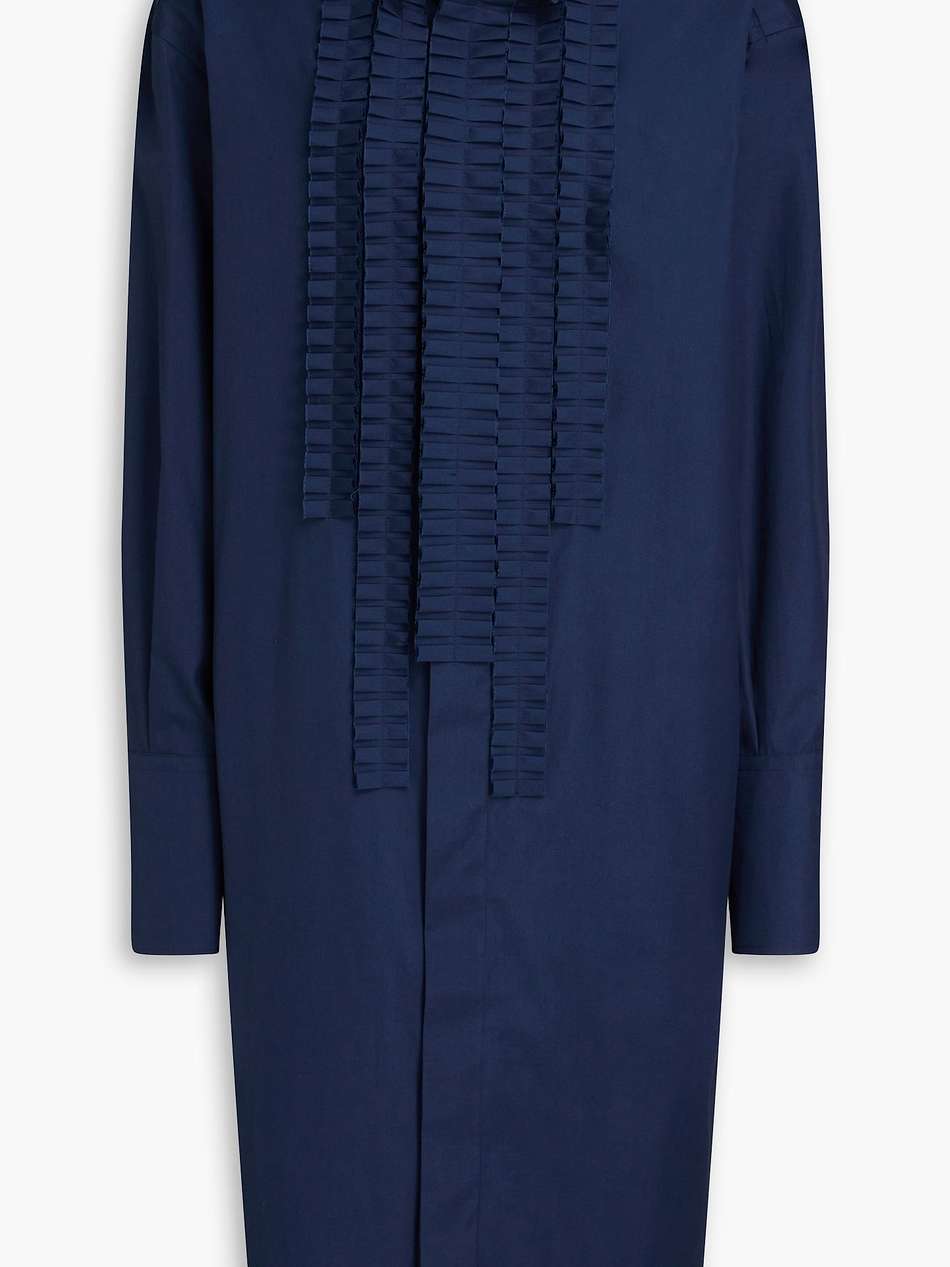 ruffled cotton-poplin shirt dress
