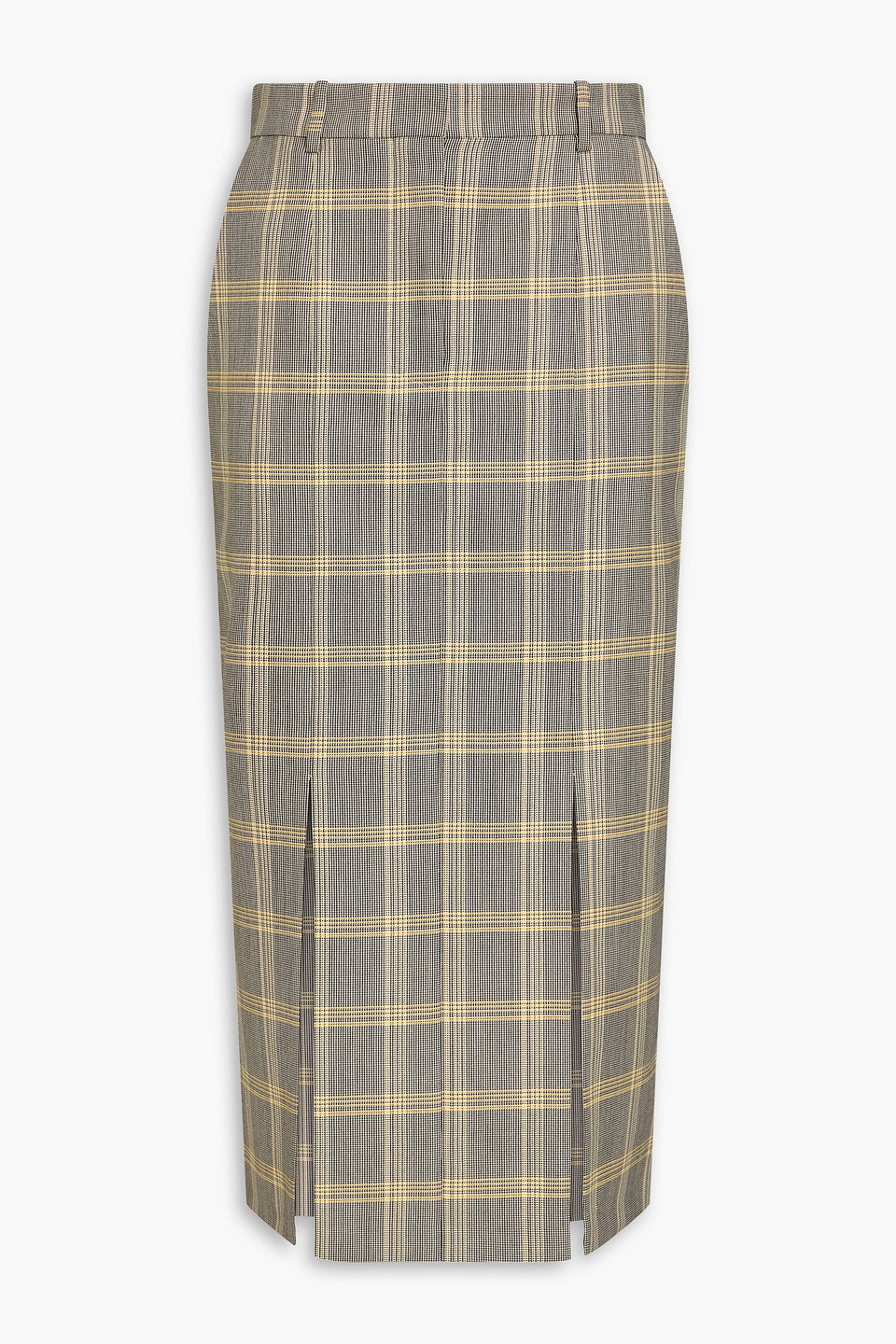 Marni Checked Wool-blend Midi Skirt In Black