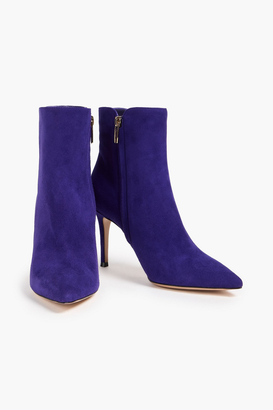 Gianvito Rossi Levy 85 Suede Ankle Boots In Dunkellila