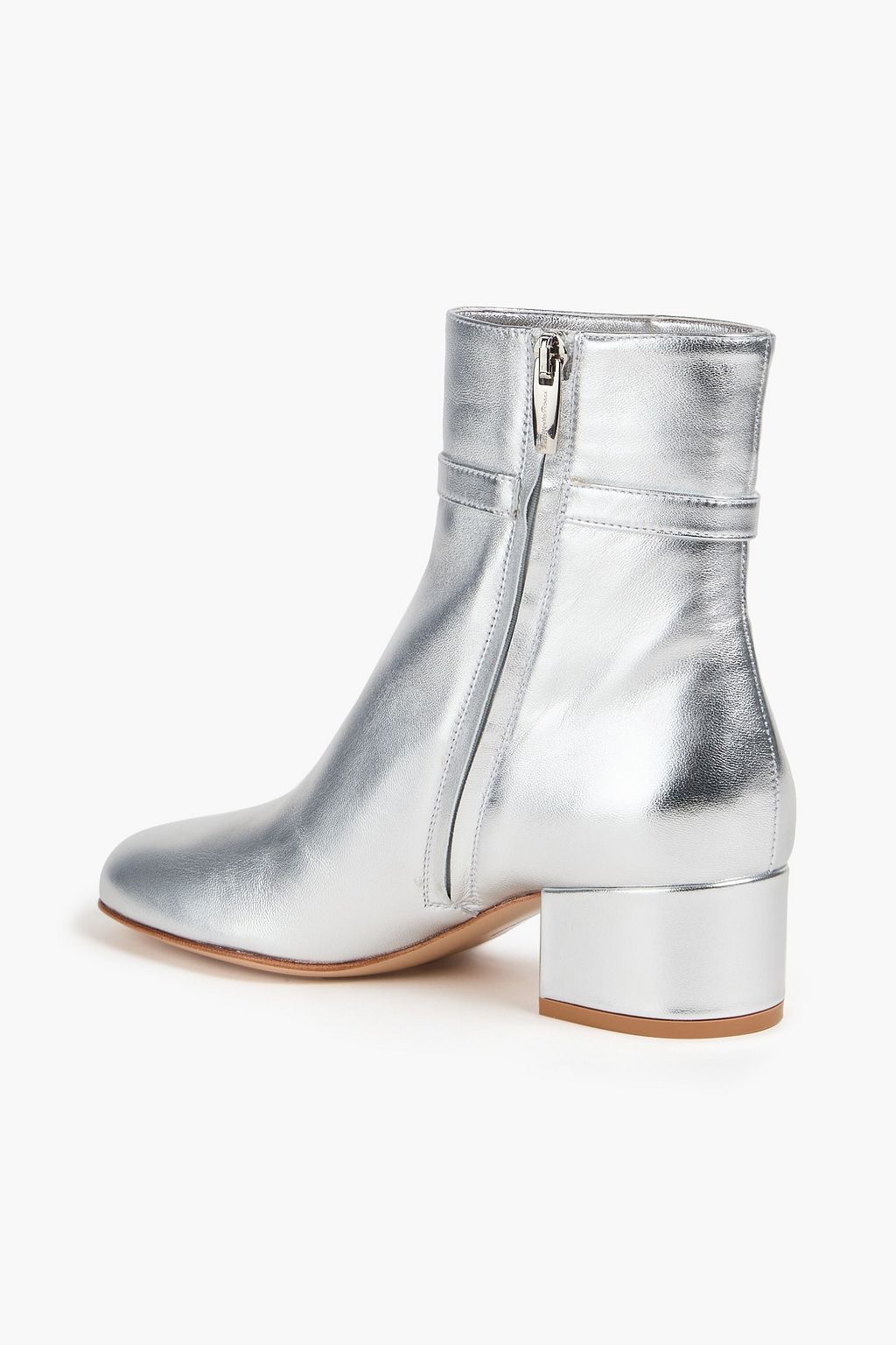 GIANVITO ROSSI Metallic leather ankle boots