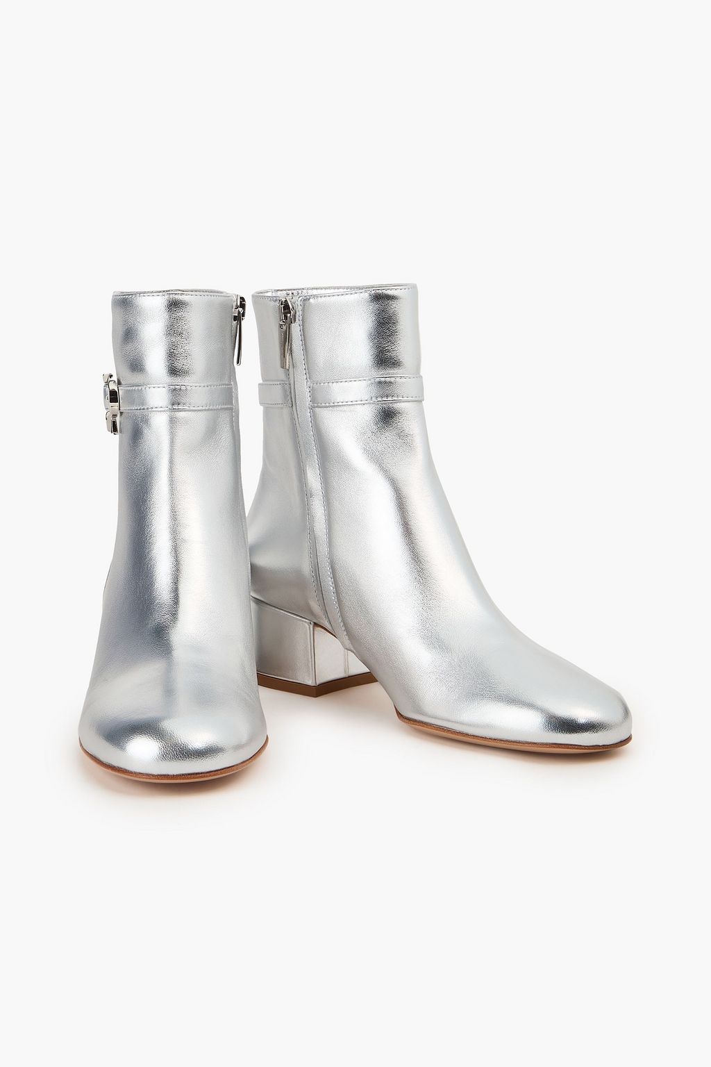 GIANVITO ROSSI Metallic leather ankle boots