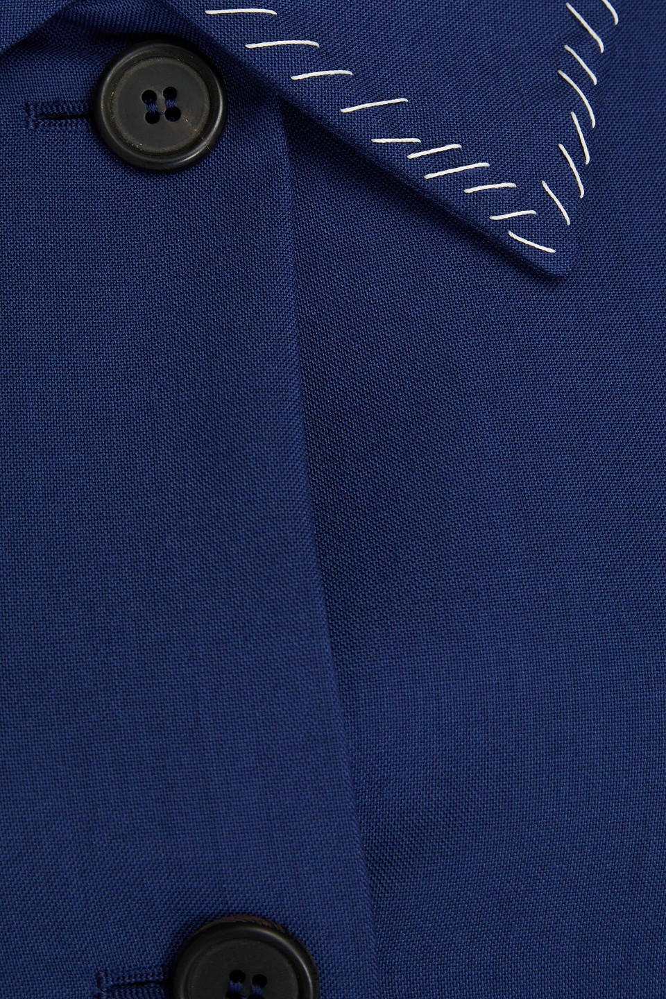 Marni Belted Embroidered Wool Coat In Indigo