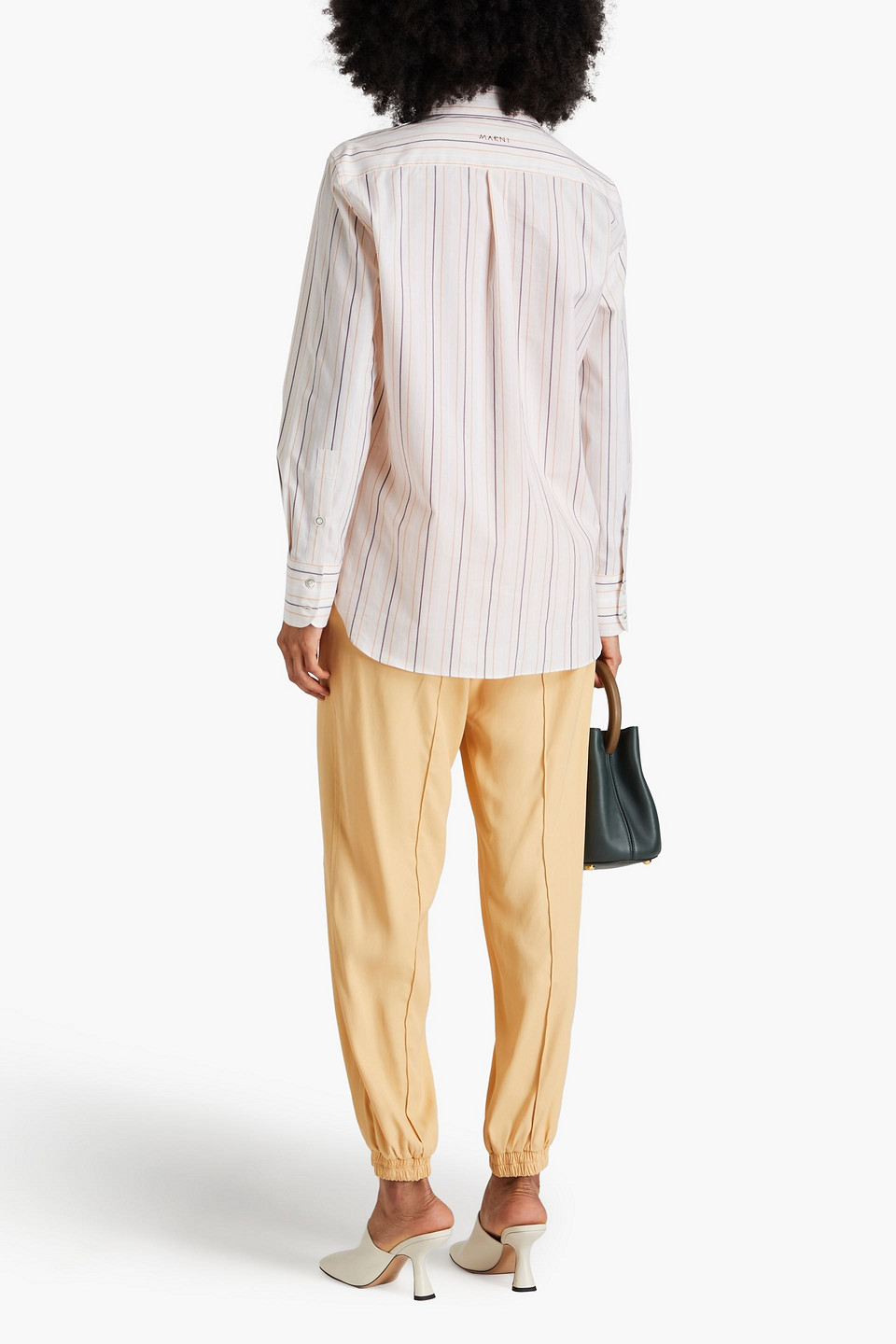 Marni Striped Cotton-poplin Shirt In Ecru