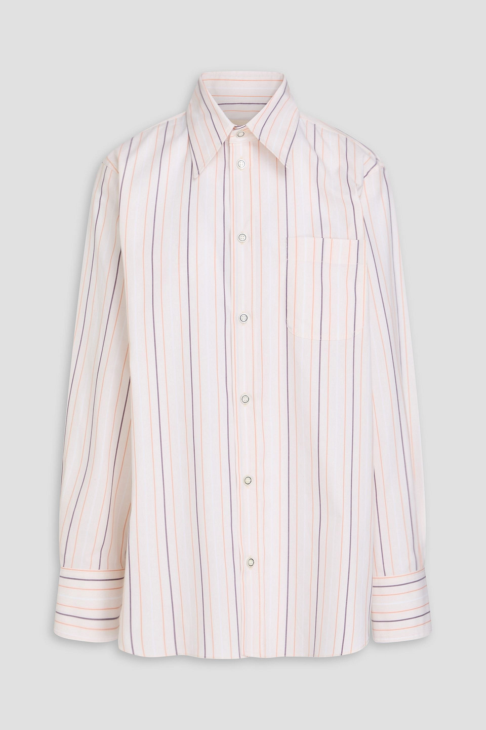 Marni Striped Cotton-poplin Shirt In Ecru
