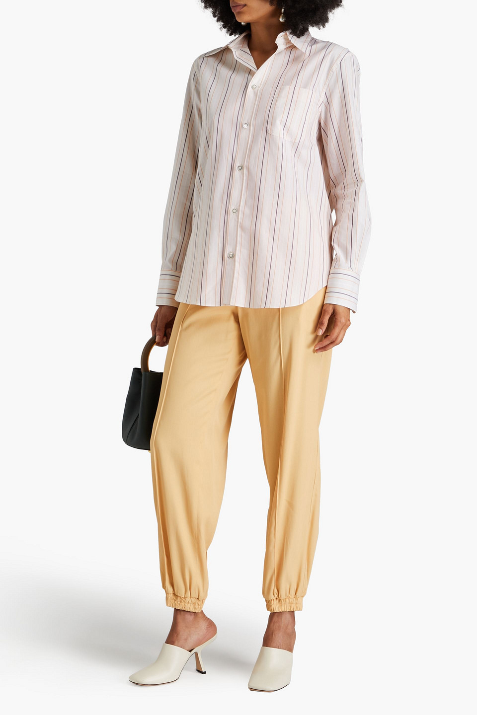 Marni Striped Cotton-poplin Shirt In Ecru