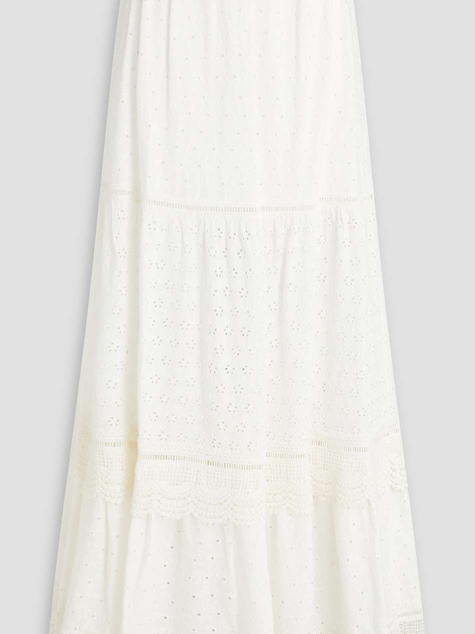 reise broderie anglaise cotton maxi skirt