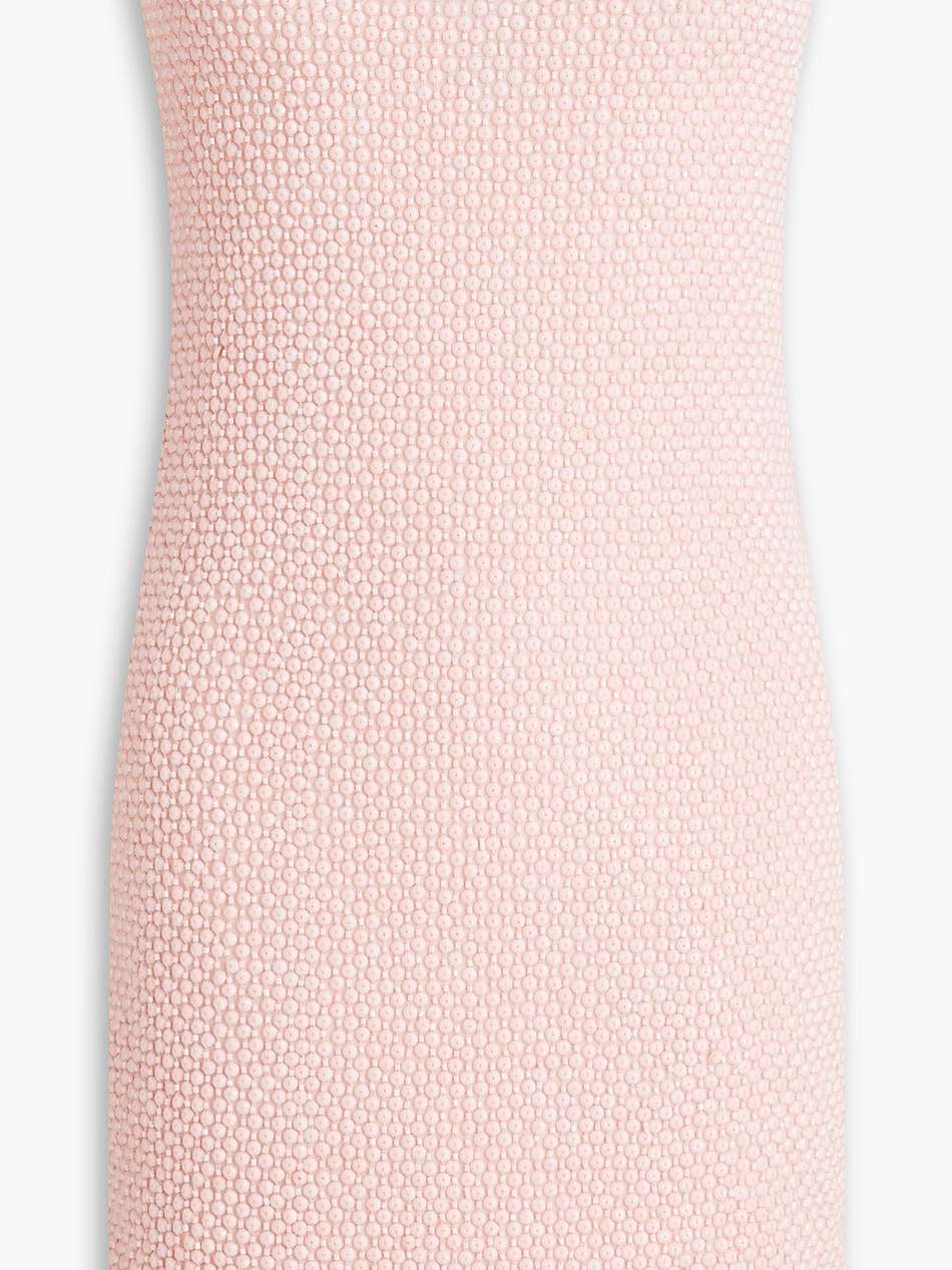 leia strapless beaded mesh mini dress