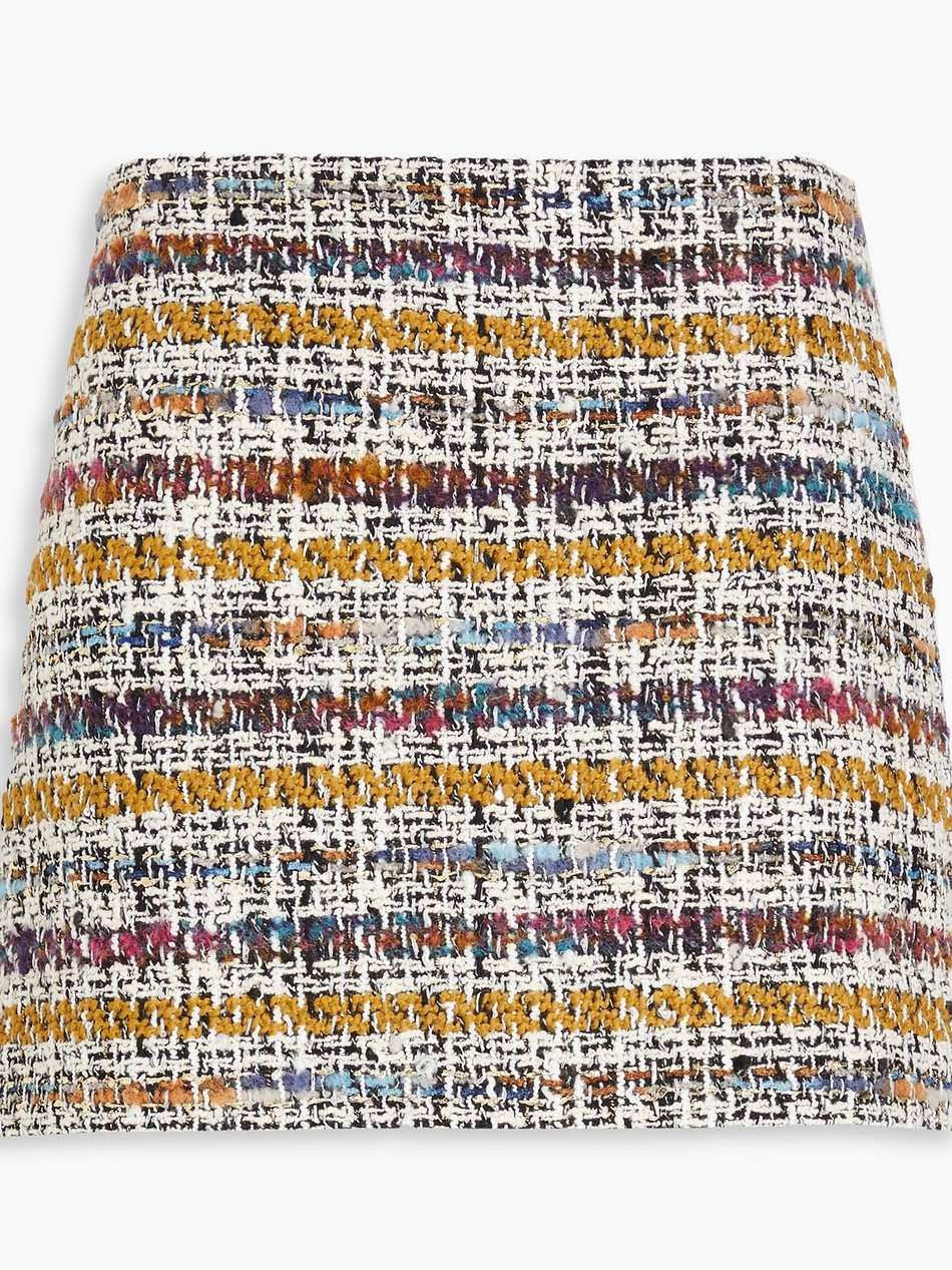 elana sequin-embellished tweed mini skirt