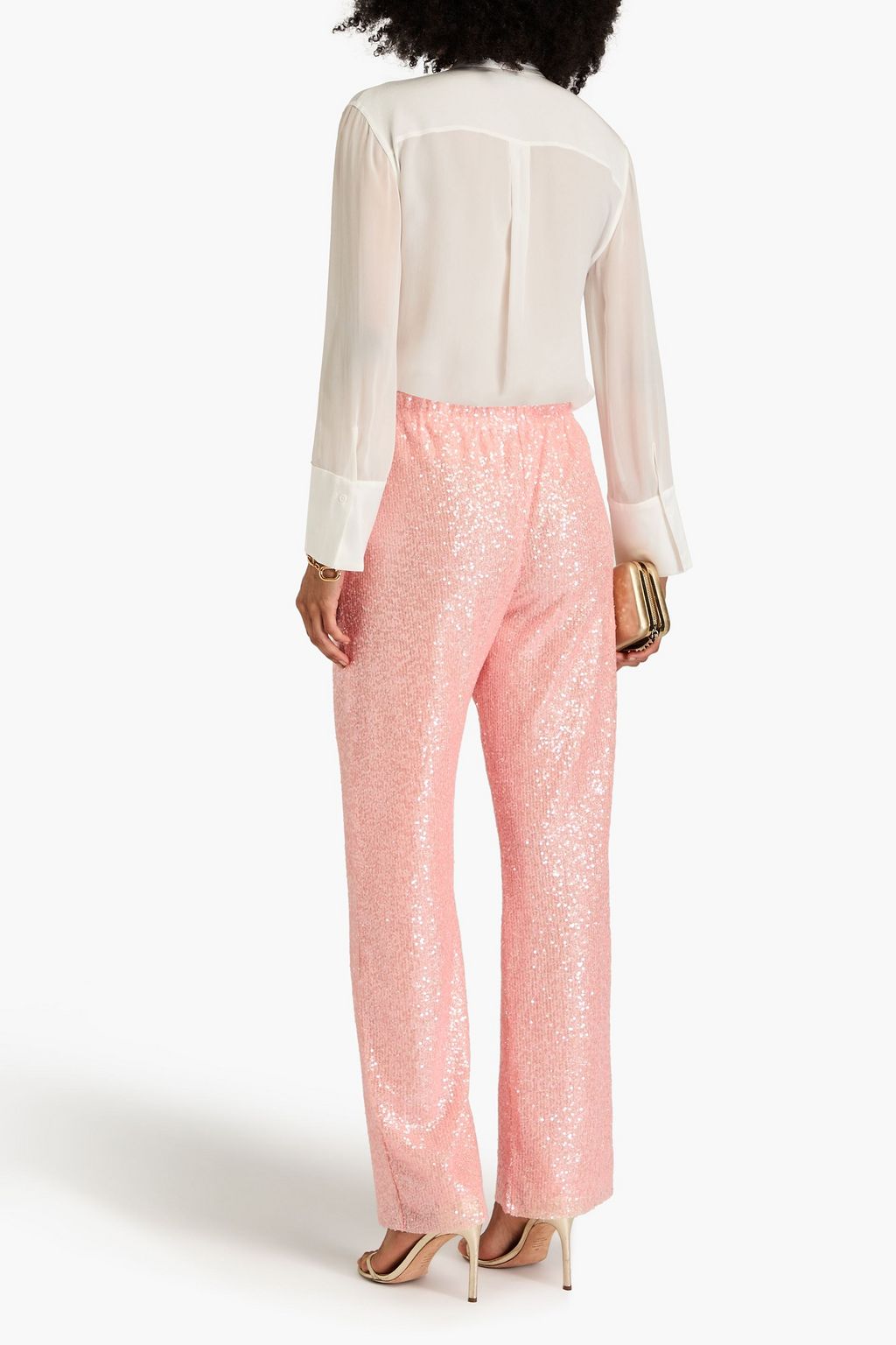 ALICE + OLIVIA Brady pussy-bow silk crepe de chine and chiffon blouse