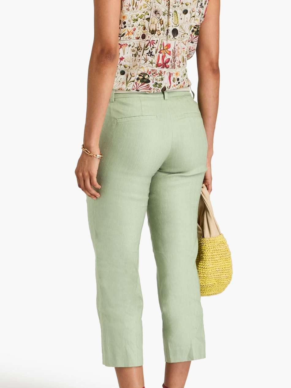 janis cropped linen-blend kick-flare pants