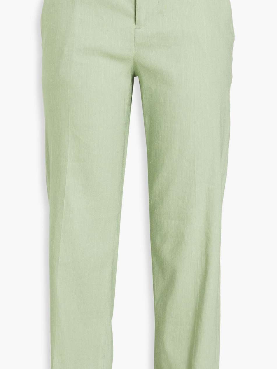 janis cropped linen-blend kick-flare pants