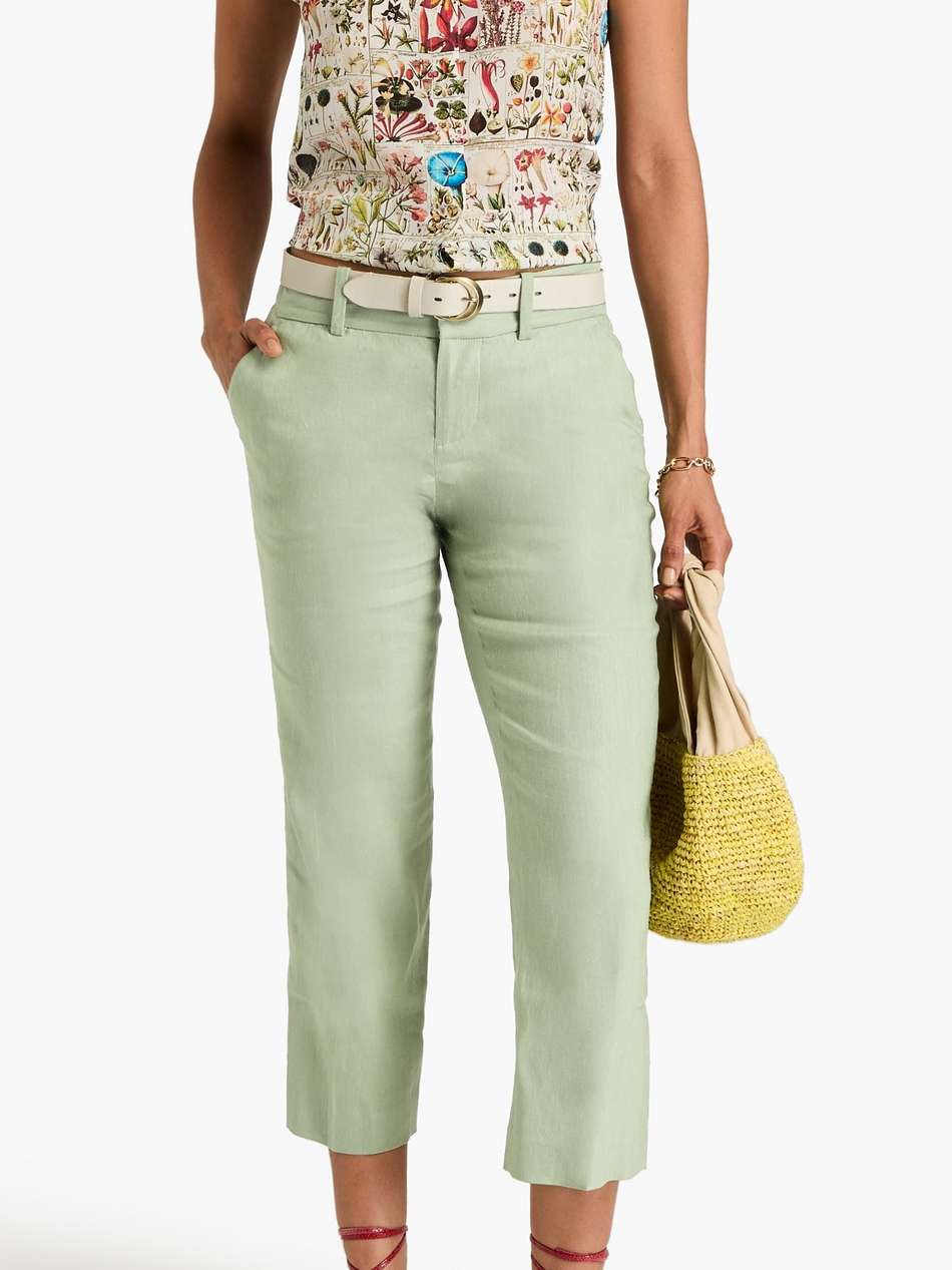 janis cropped linen-blend kick-flare pants
