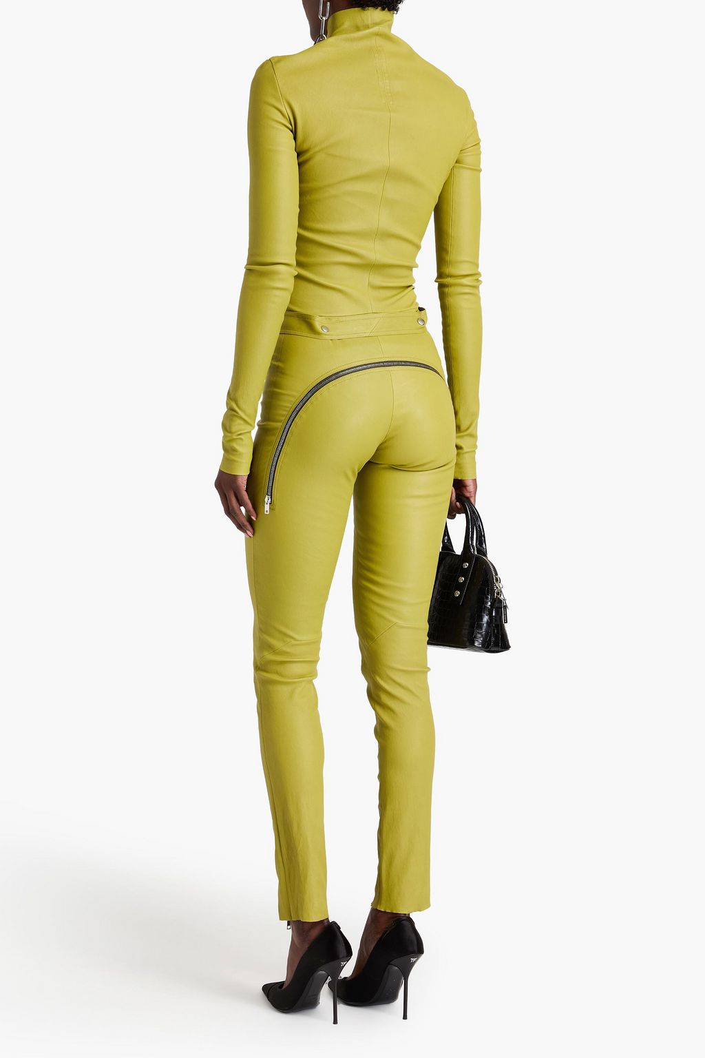 RICK OWENS Tuta leather jumpsuit