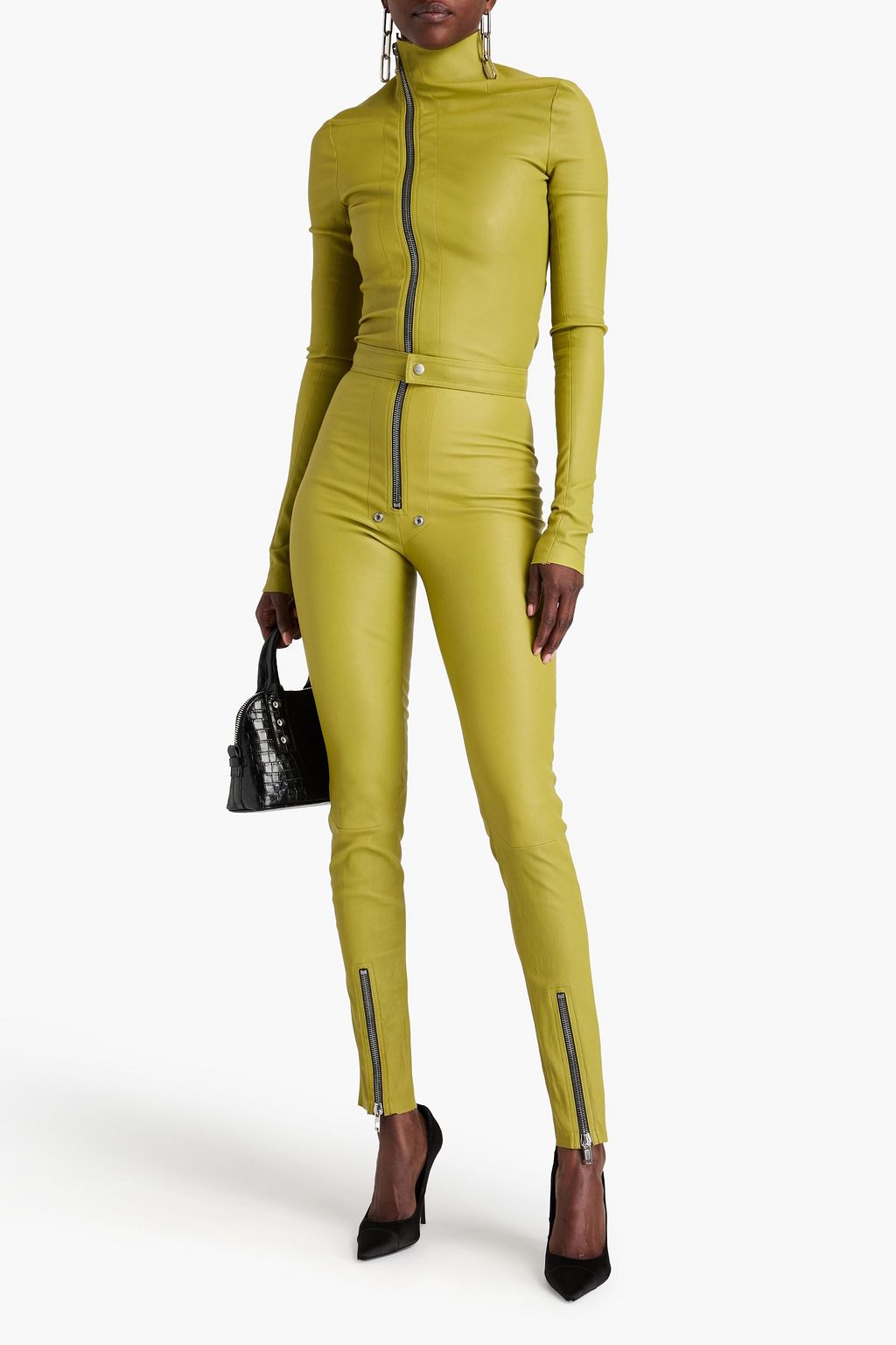 RICK OWENS Tuta leather jumpsuit