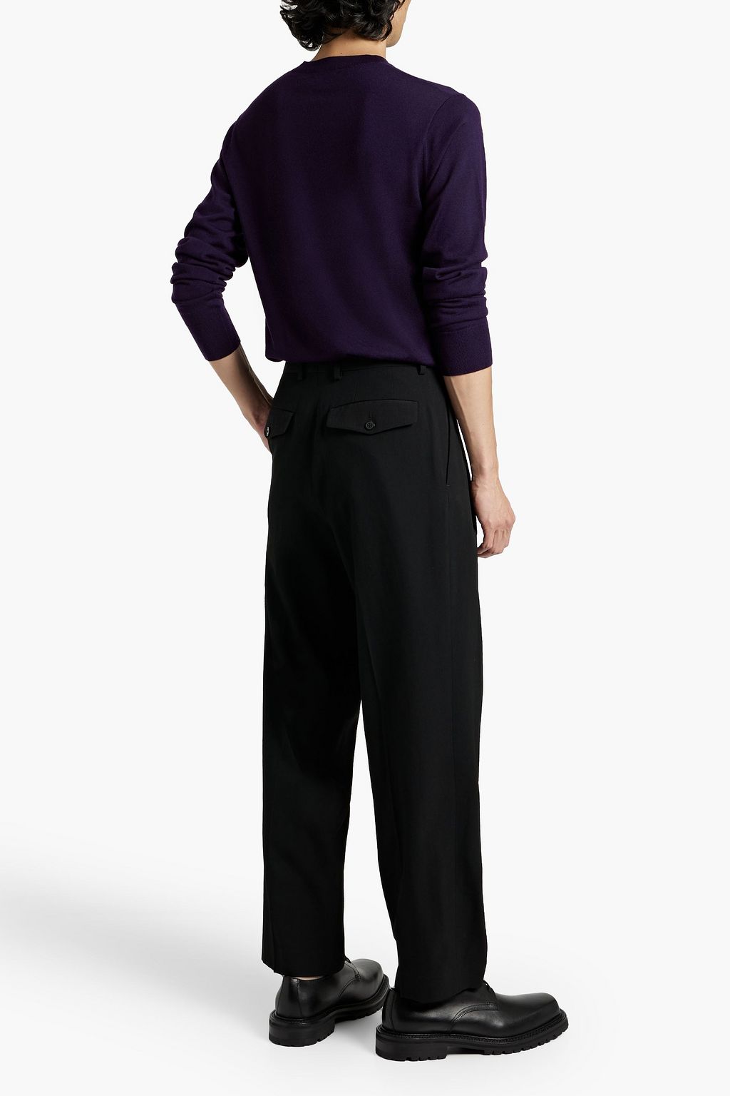 DRIES VAN NOTEN Tapered wool-twill pants