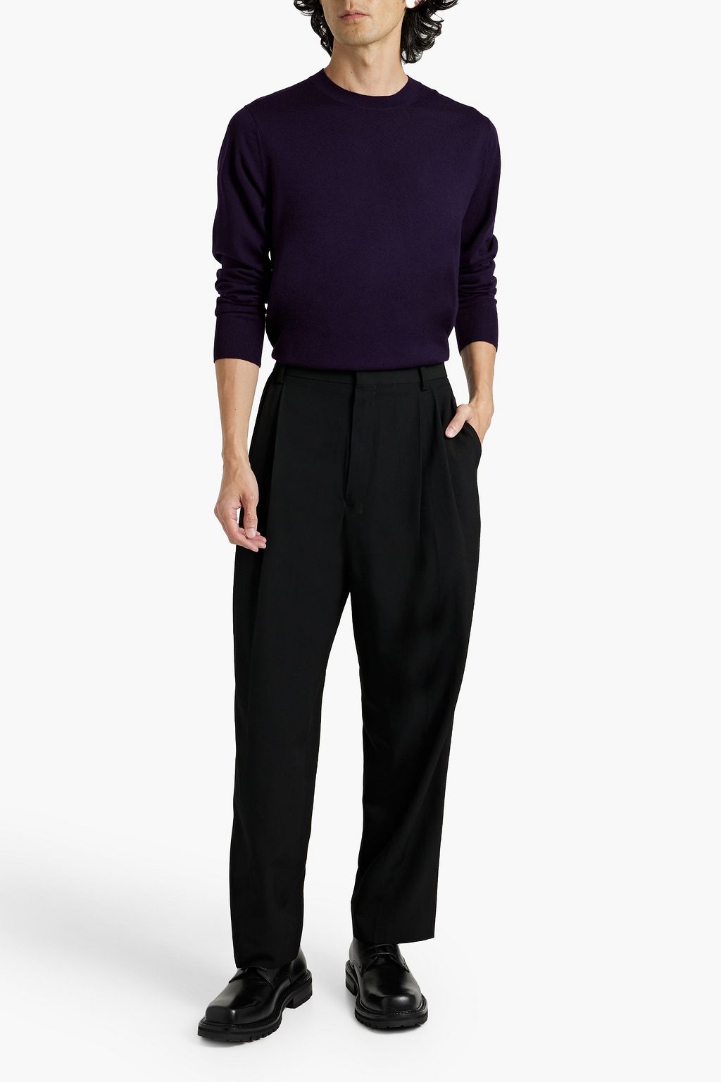 DRIES VAN NOTEN Tapered wool-twill pants