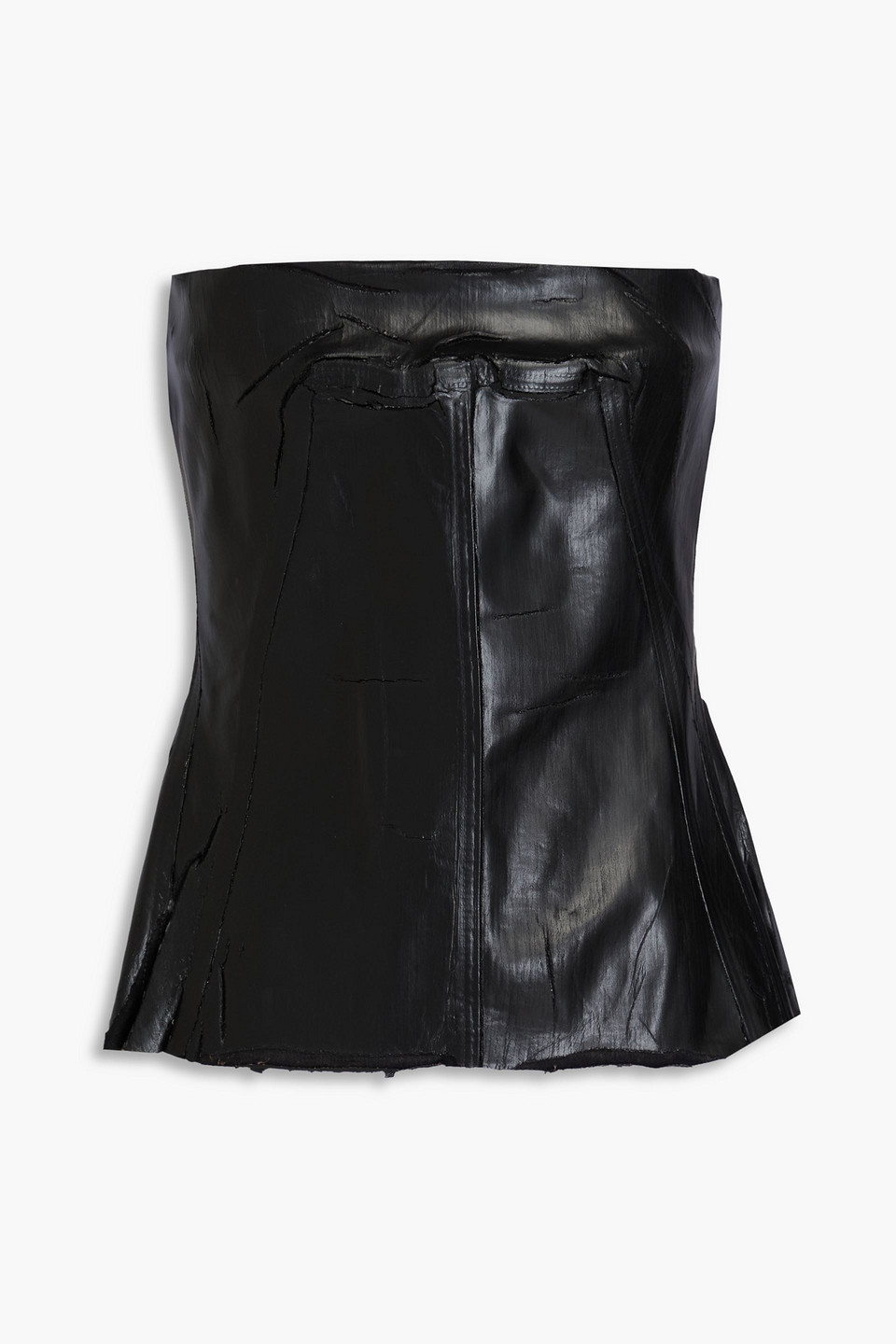 Rick Owens Fraye Cotton-blend Strapless Top In Black