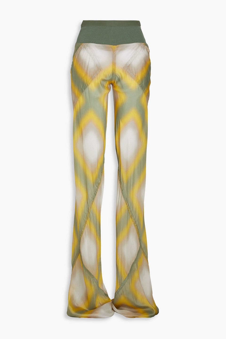 Rick Owens - Tie-dyed cotton-blend shell flared pants - Green - IT 40