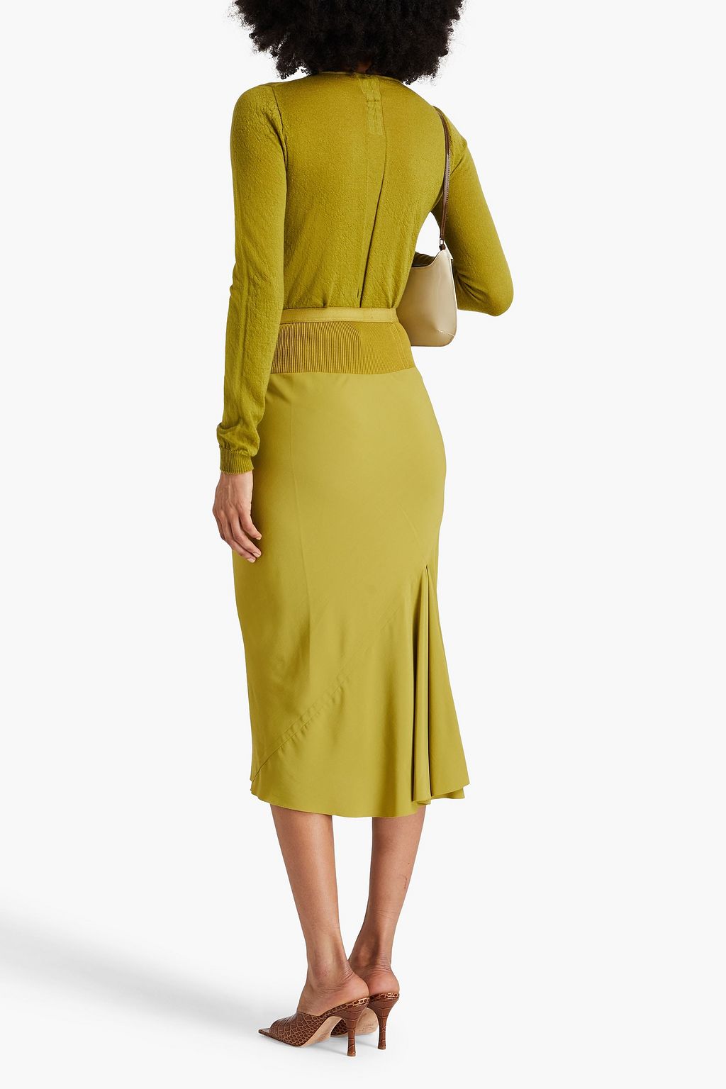 RICK OWENS Crepe de chine midi skirt