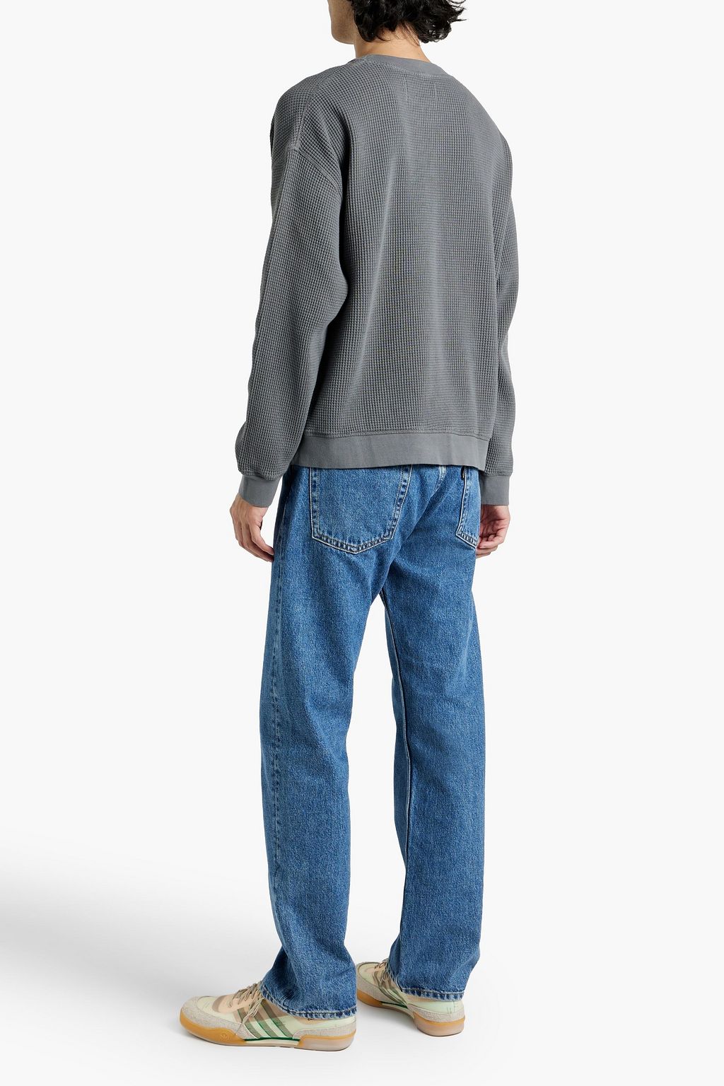 FRAME Waffle-knit cotton sweatshirt