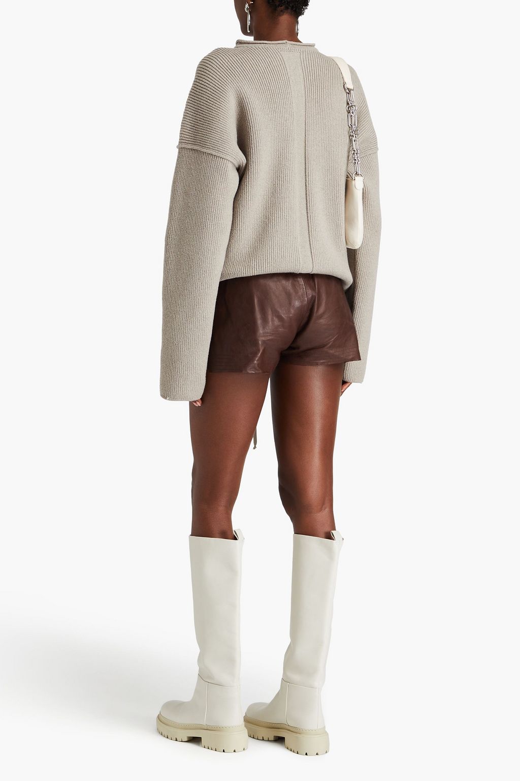 RICK OWENS كنزة رياضية من مزيج الكشمير بتصميم مضلّع