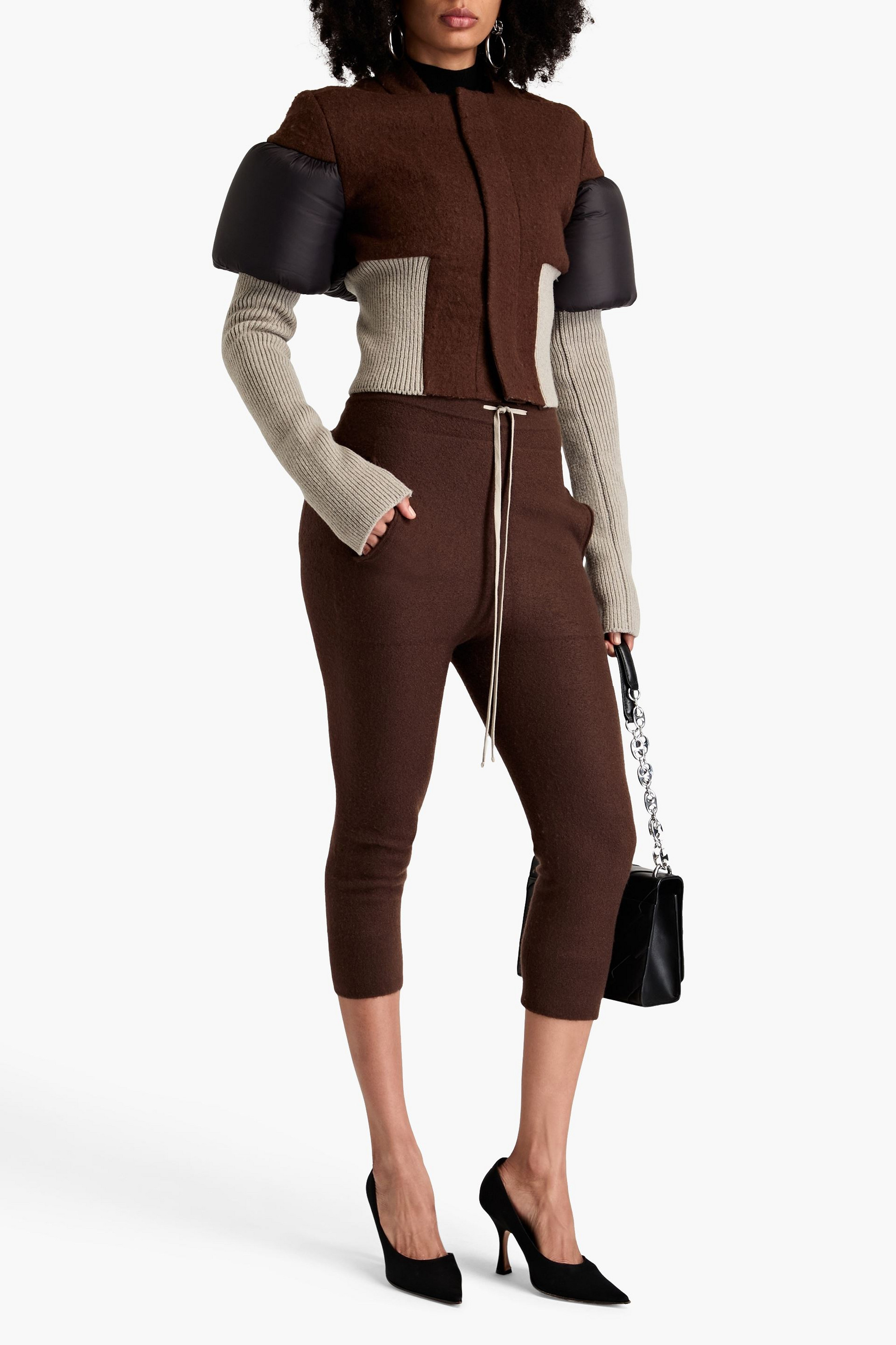 Rick Owens Cropped cashmere track pants