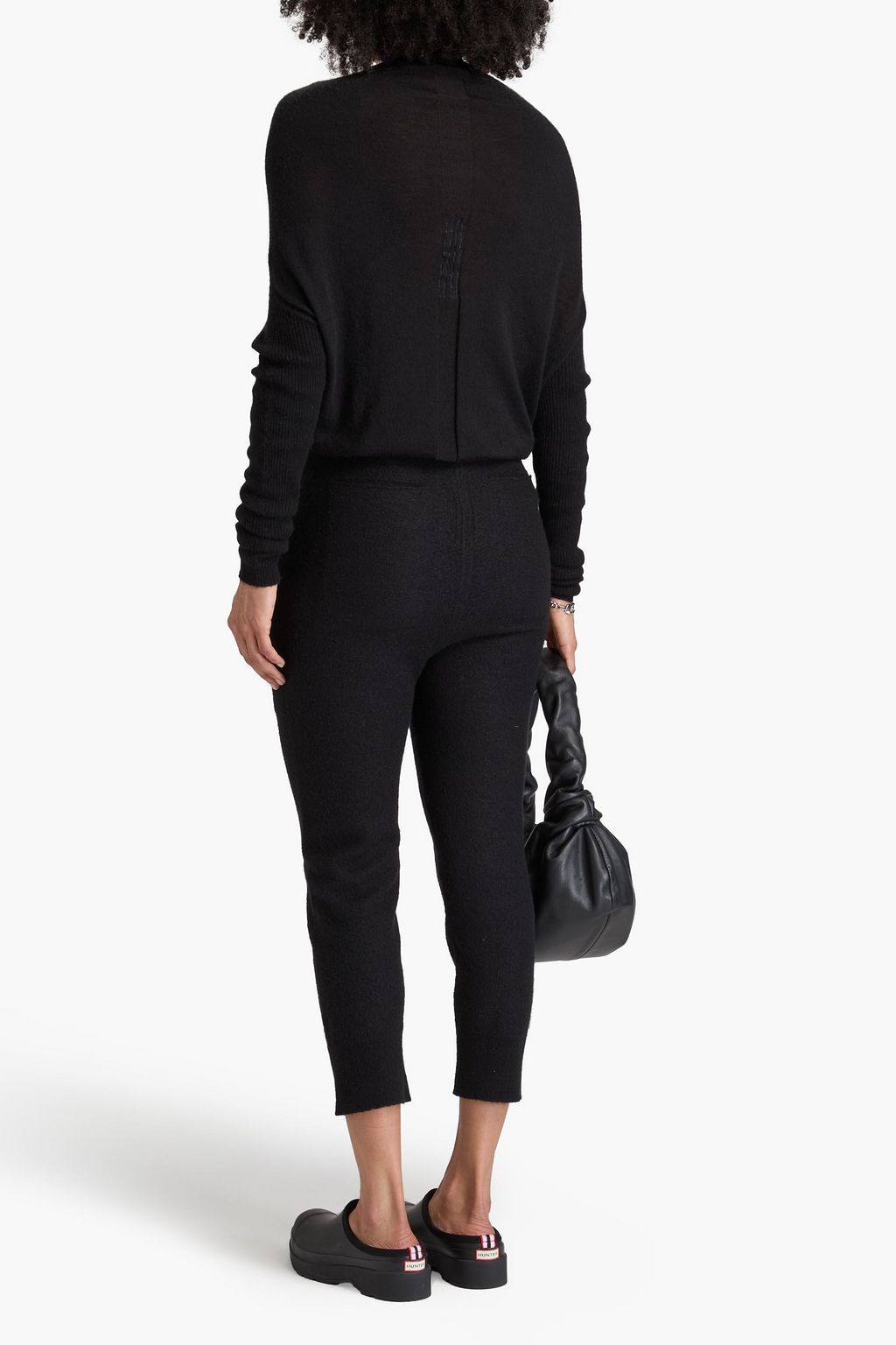 RICK OWENS بنطال رياضي قصير مصنوع من الكشمير