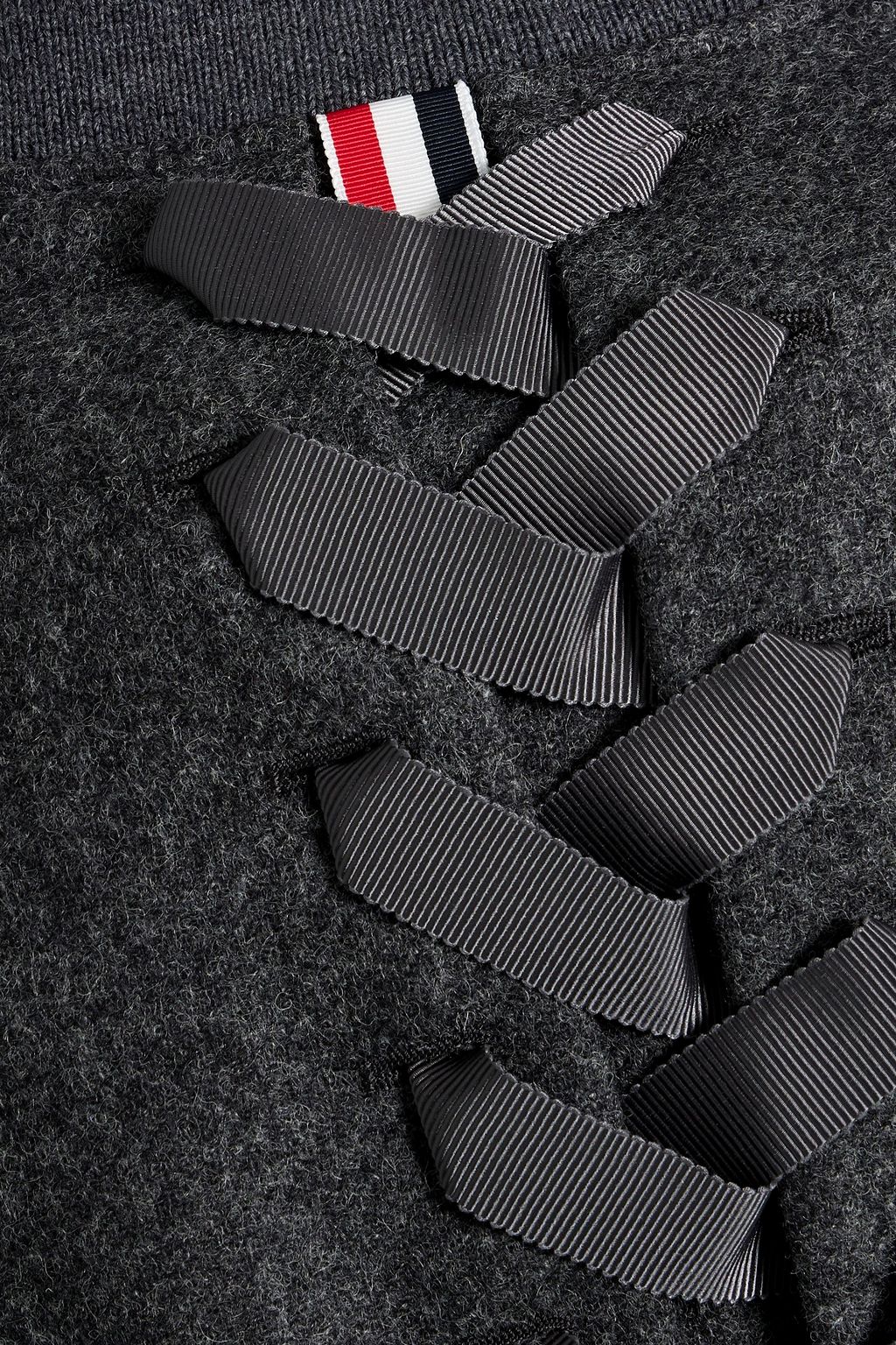 THOM BROWNE Lace-up wool-felt bomber jacket