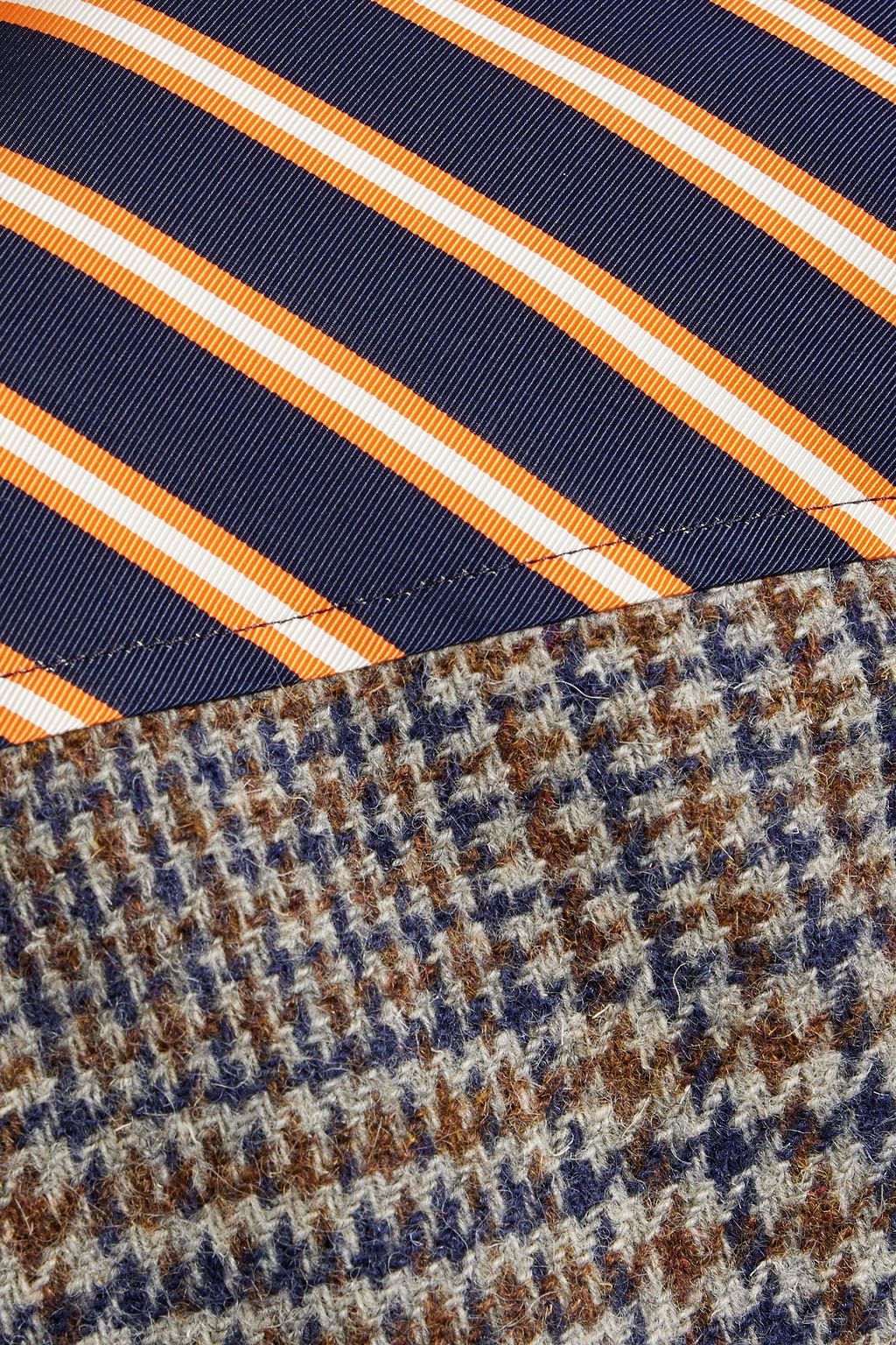 THOM BROWNE Twill-paneled checked wool-tweed jacket